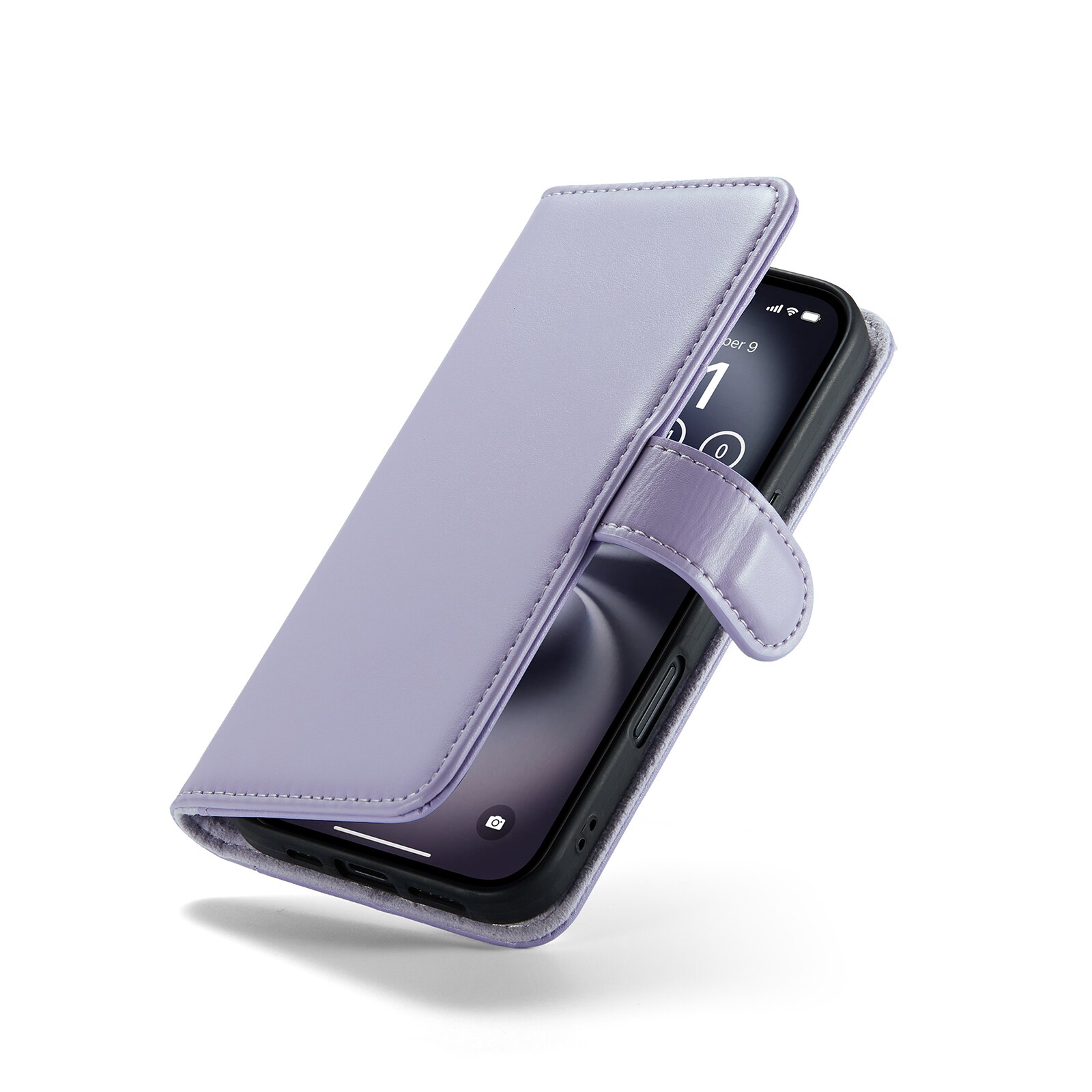 Ægte Læderetui iPhone 16 Lilla