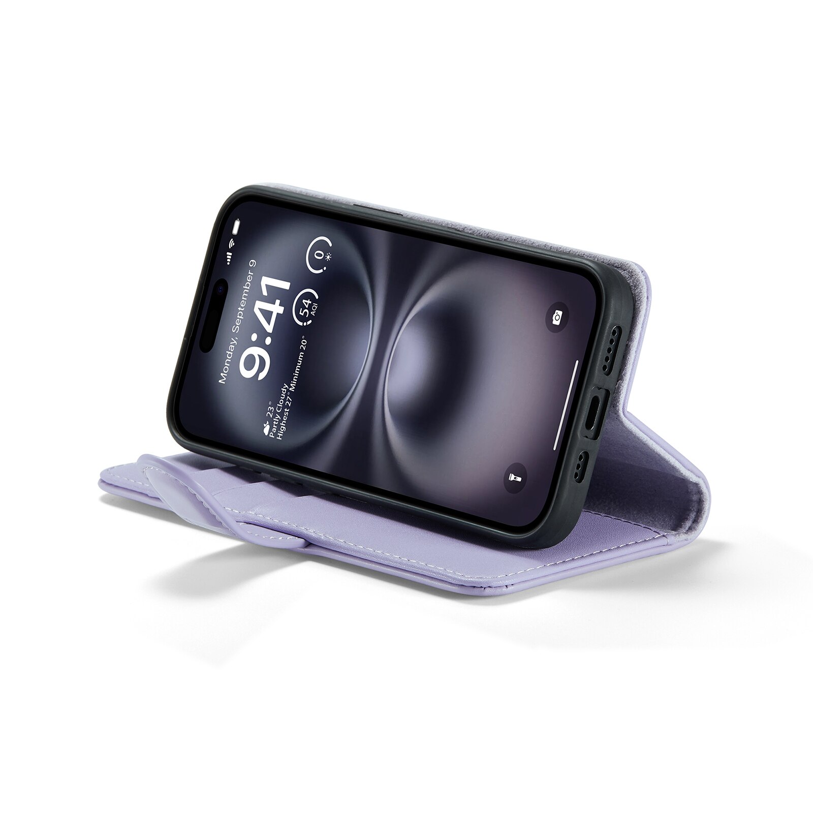 Ægte Læderetui iPhone 16 Lilla
