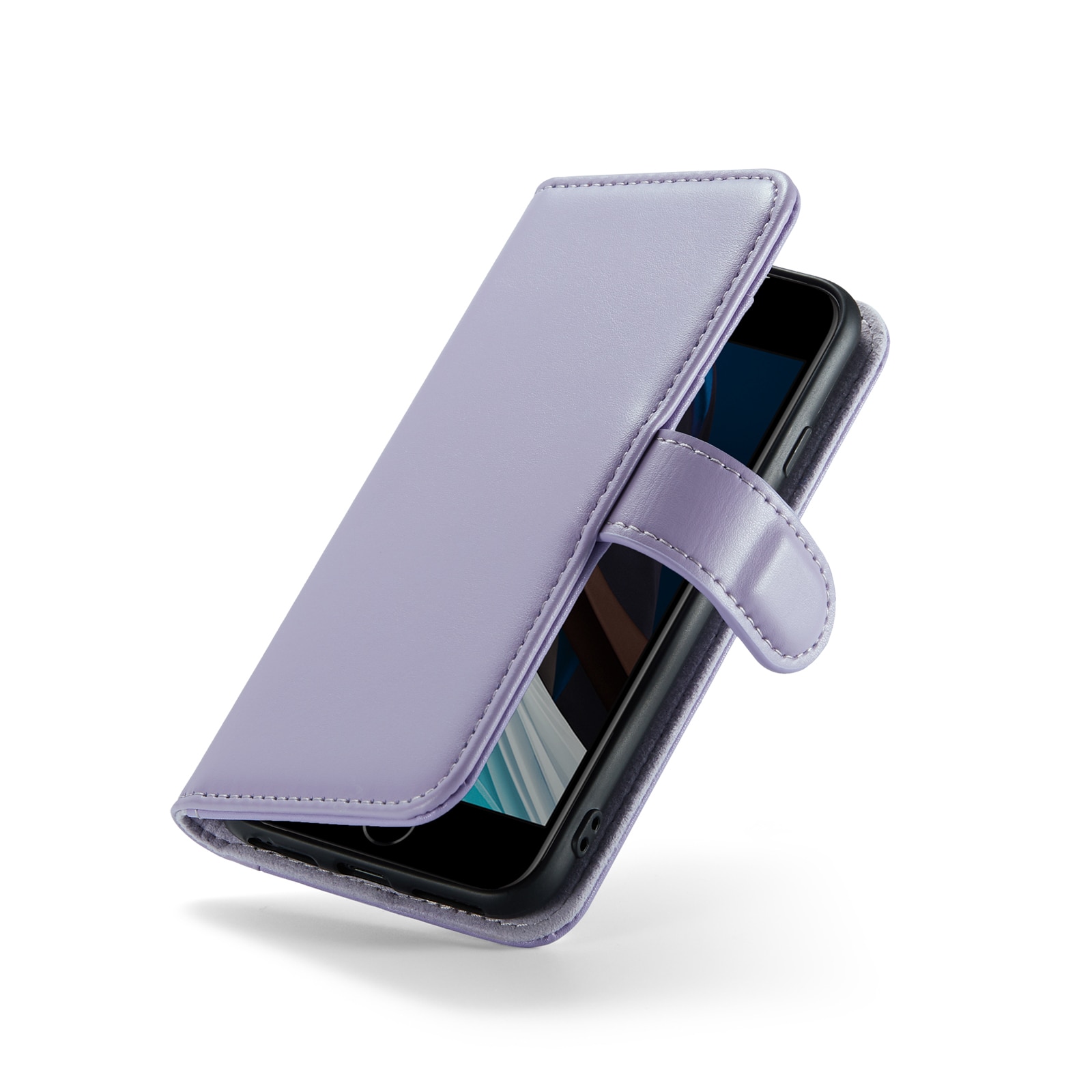 Ægte Læderetui iPhone SE 2020 Lilla