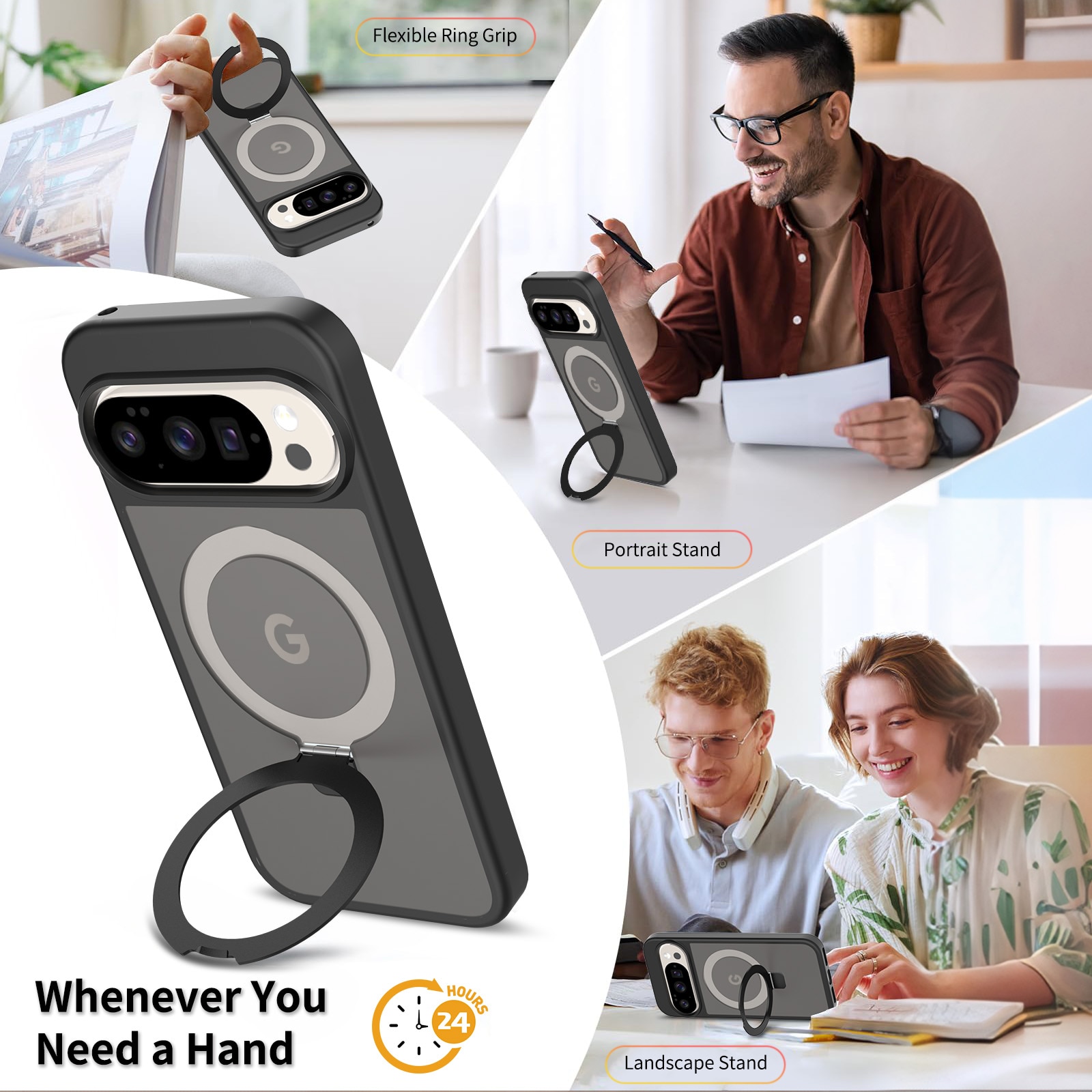Hybridcover Magnetic Ring Google Pixel 9 Sort