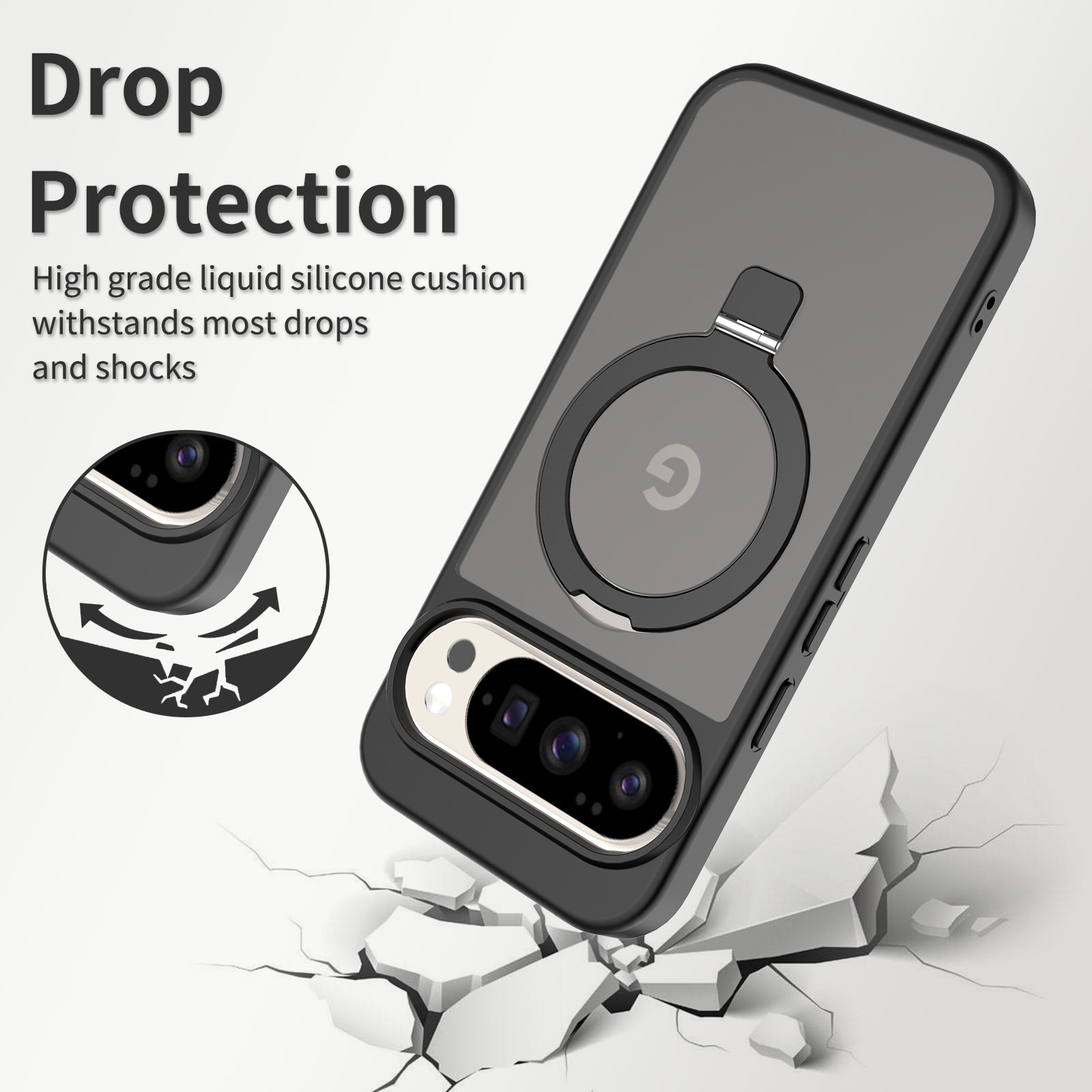 Hybridcover Magnetic Ring Google Pixel 9 Sort