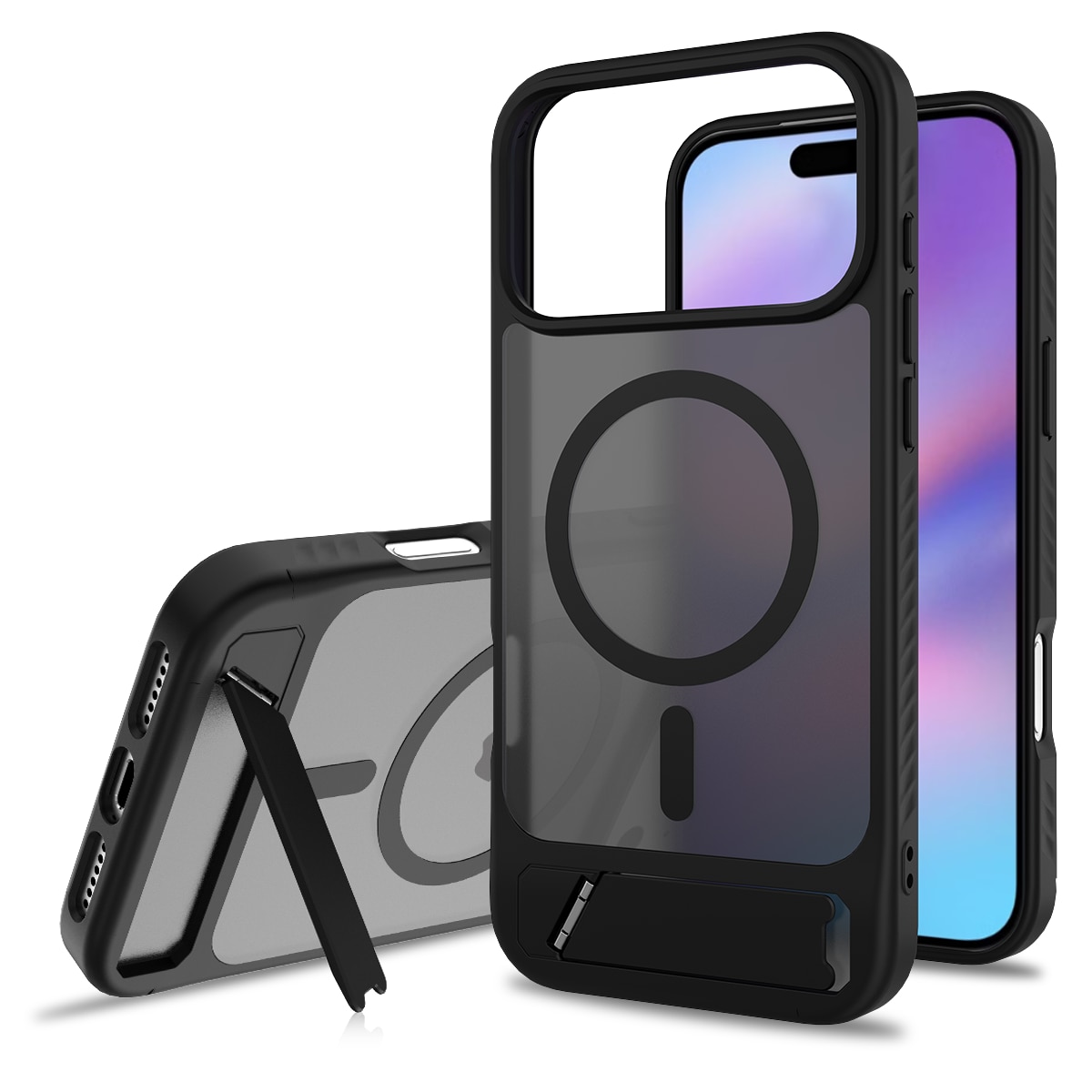 Magnetisk cover med stativ iPhone 17 Pro Sort
