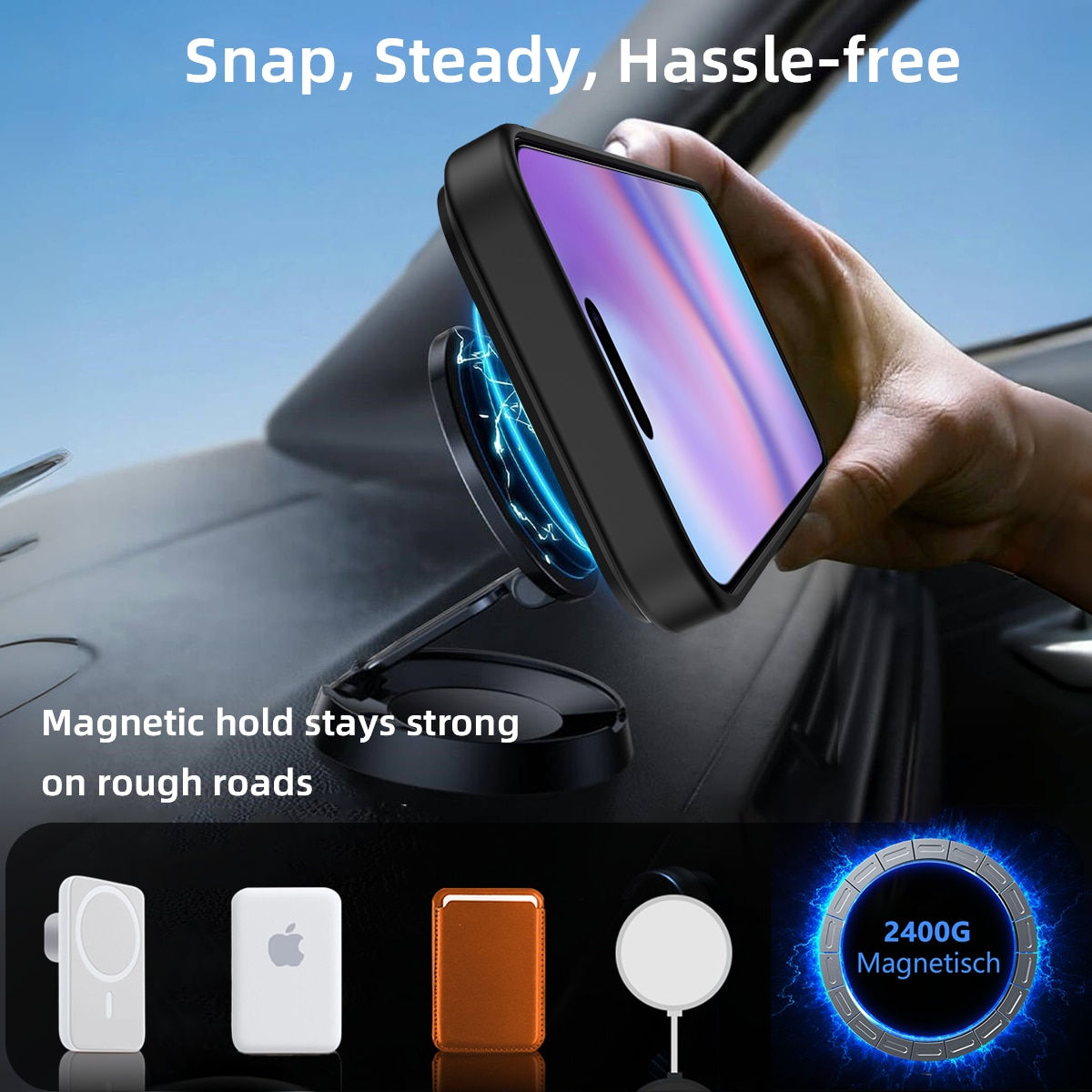 Magnetisk cover med stativ iPhone 17 Pro Sort