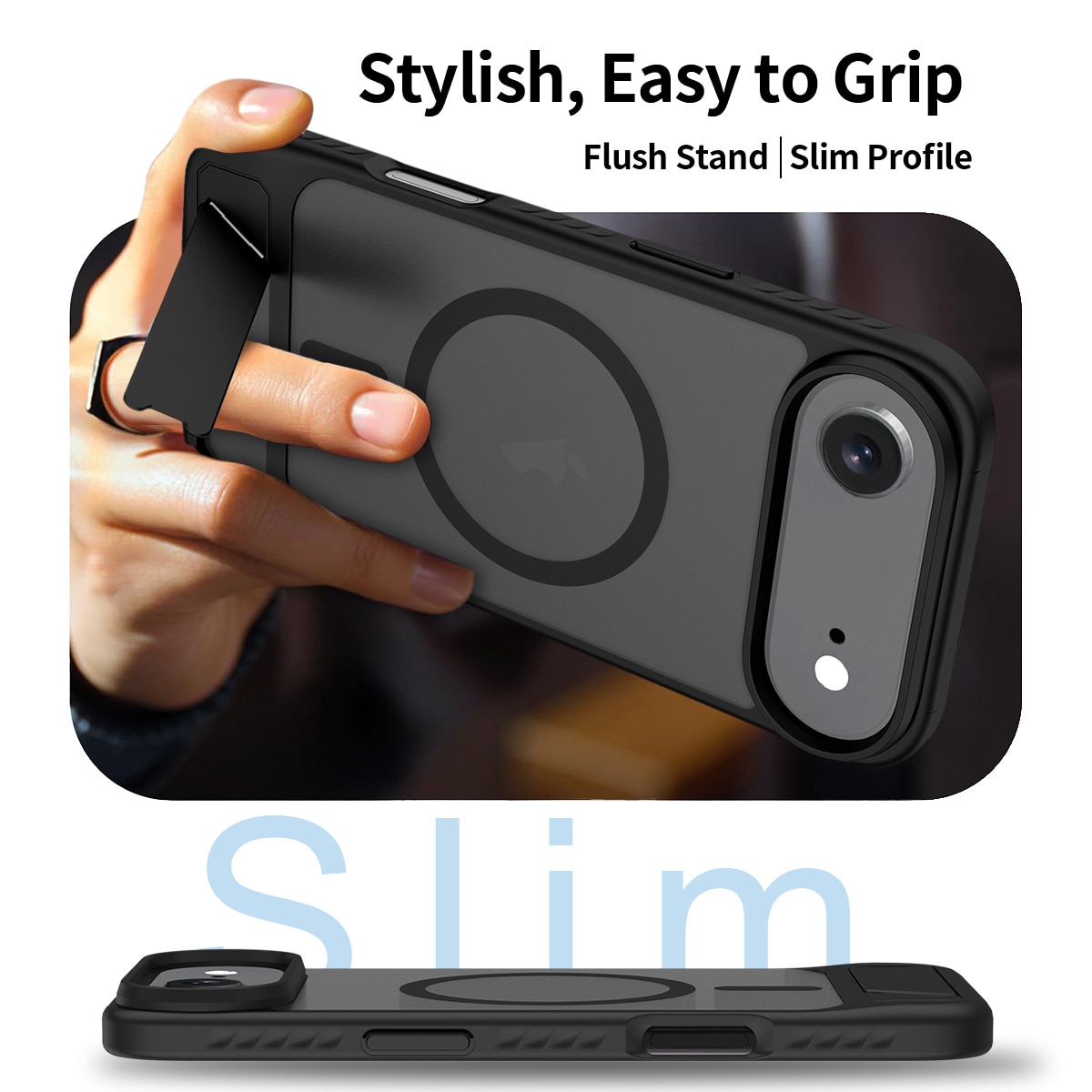 Magnetisk cover med stativ iPhone 17 Air Sort