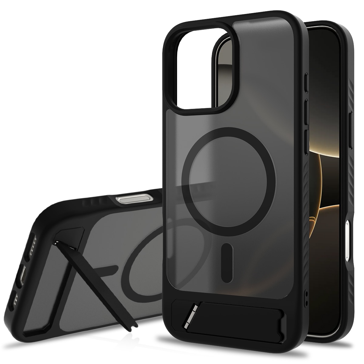 Magnetisk cover med stativ iPhone 17 Sort