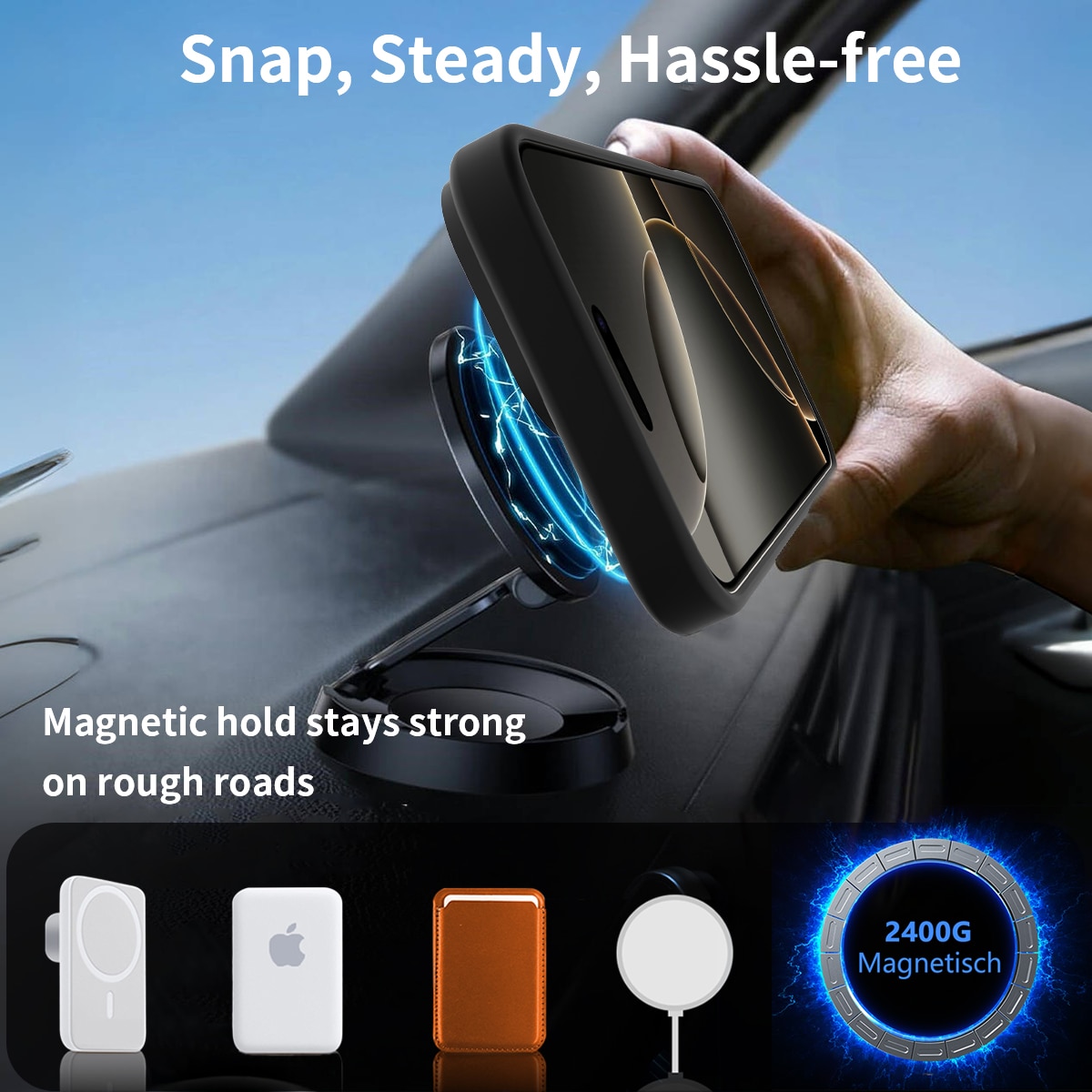 Magnetisk cover med stativ iPhone 17 Sort