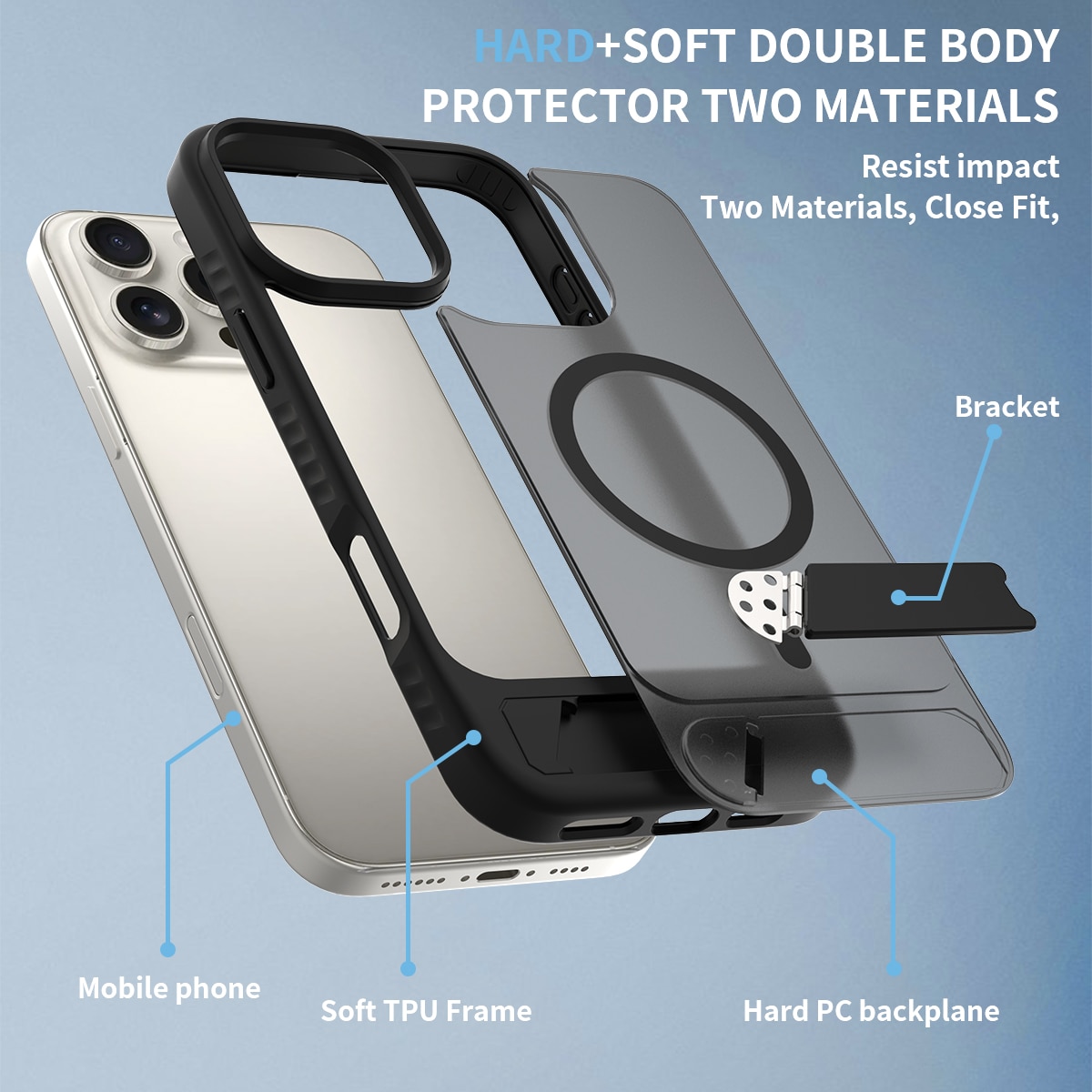 Magnetisk cover med stativ iPhone 17 Sort