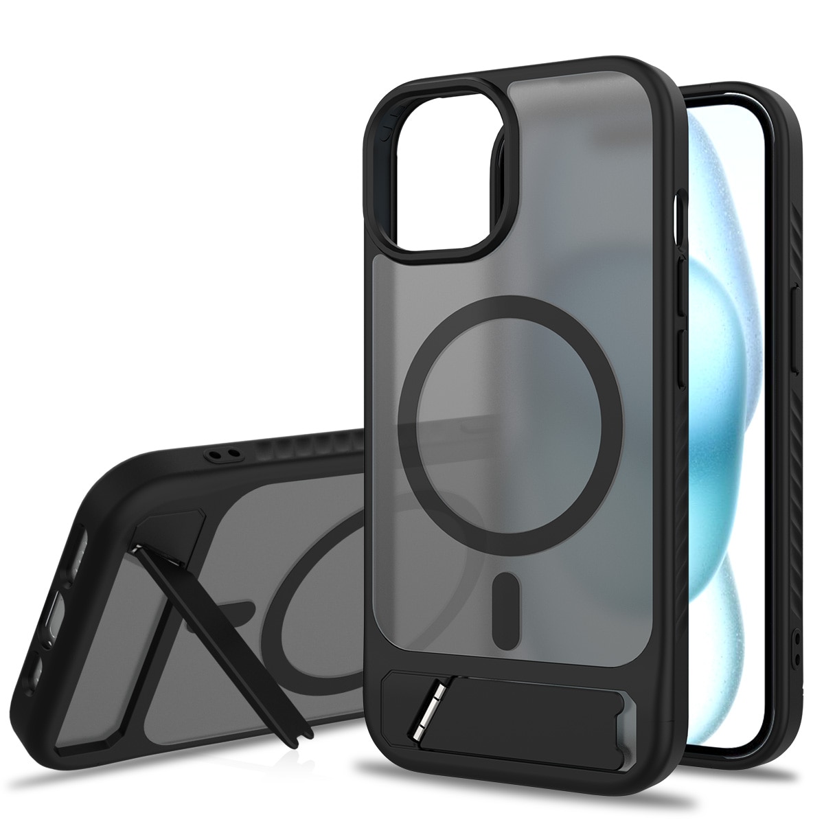 Magnetisk cover med stativ iPhone 14 Sort