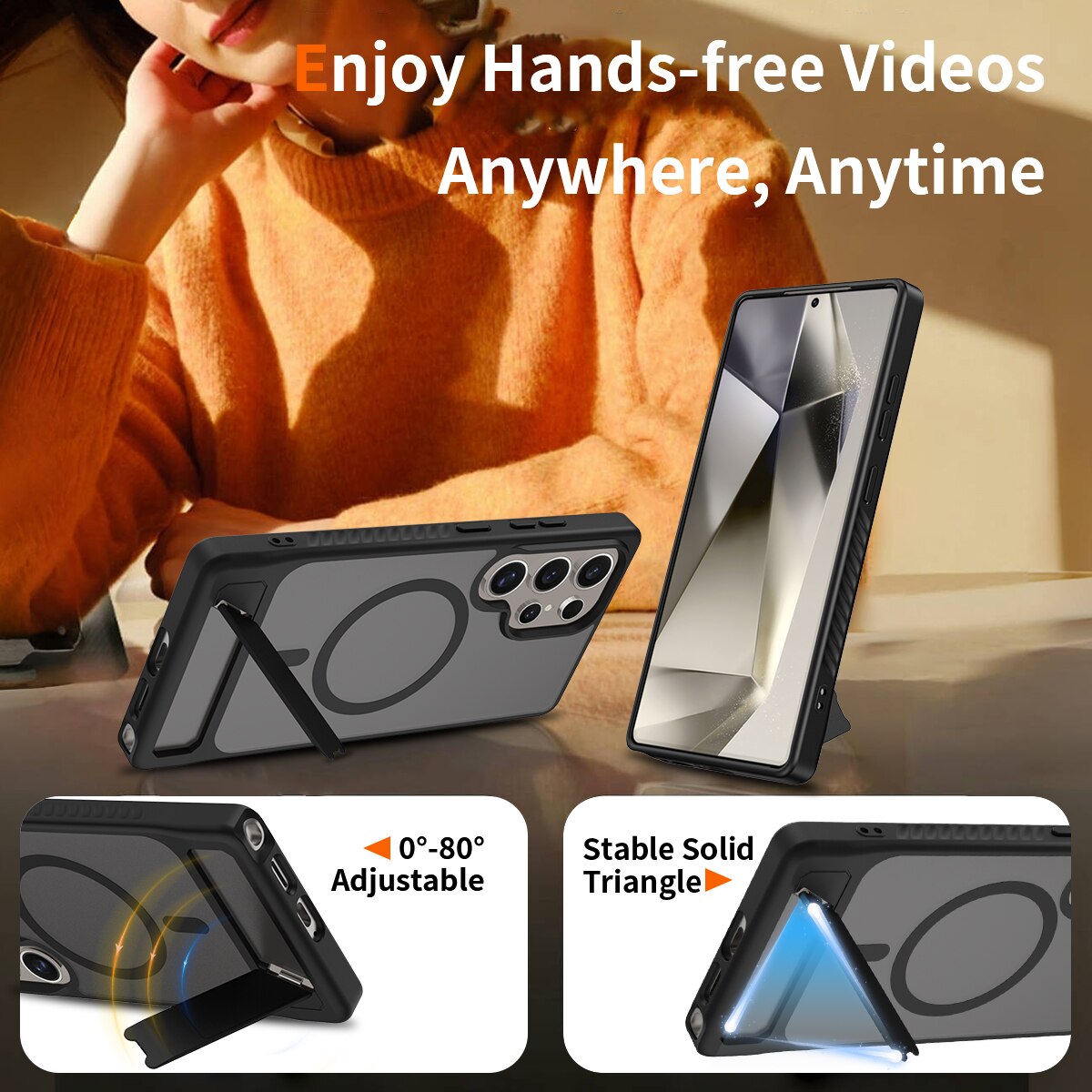 Magnetisk cover med stativ Samsung Galaxy S25 Ultra Sort