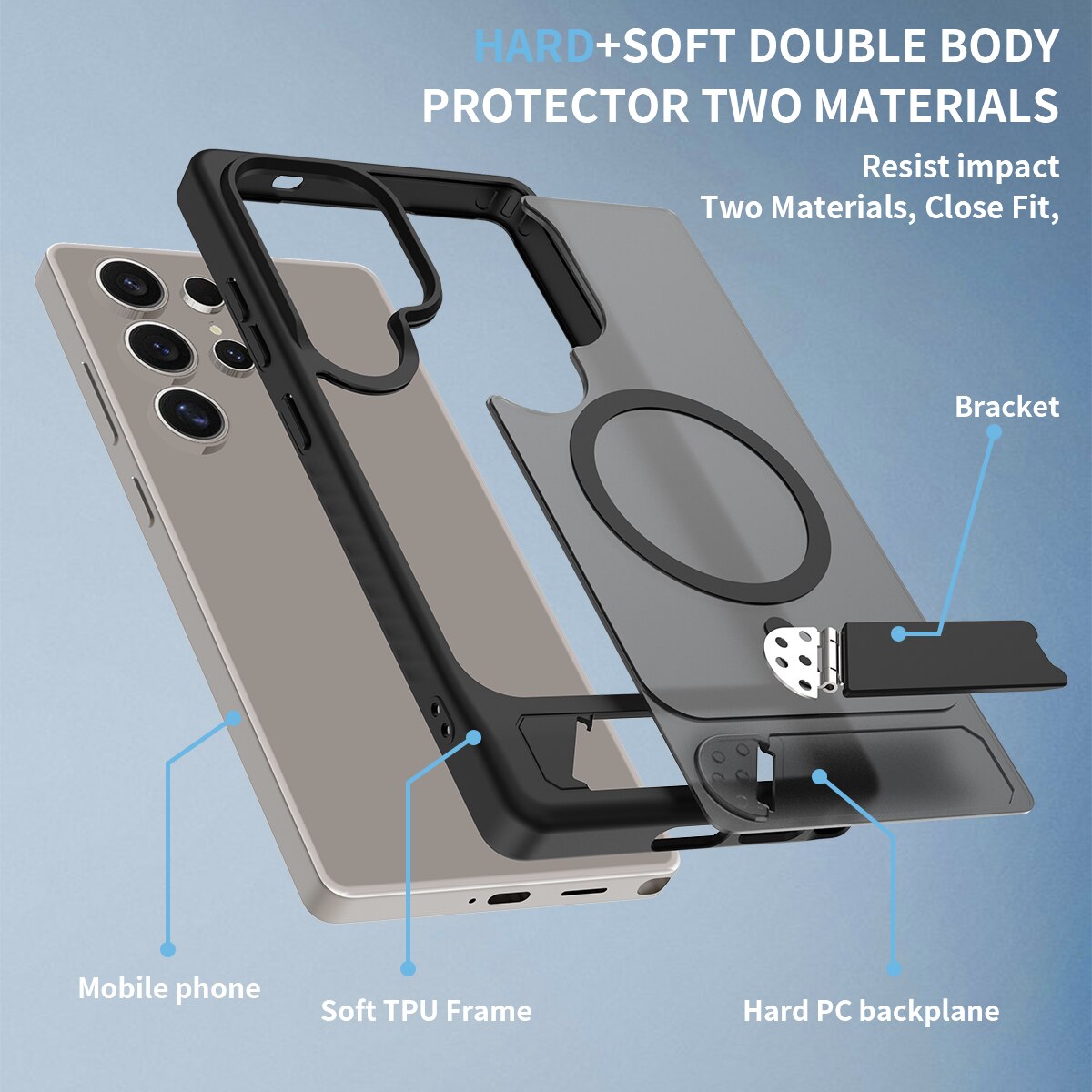 Magnetisk cover med stativ Samsung Galaxy S25 Ultra Sort
