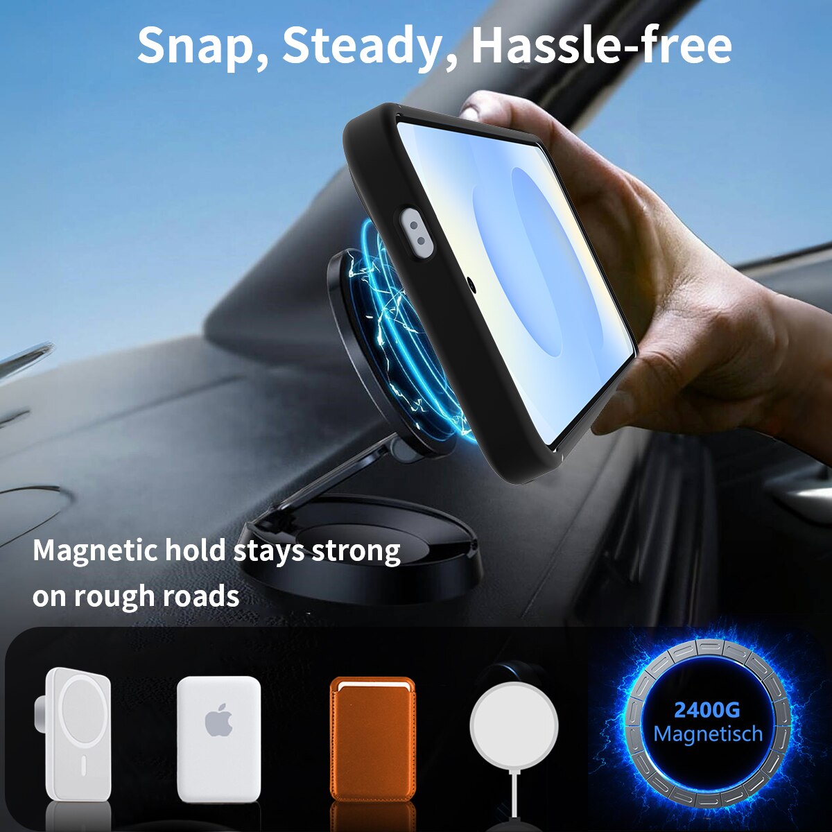 Magnetisk cover med stativ Samsung Galaxy S24 Sort