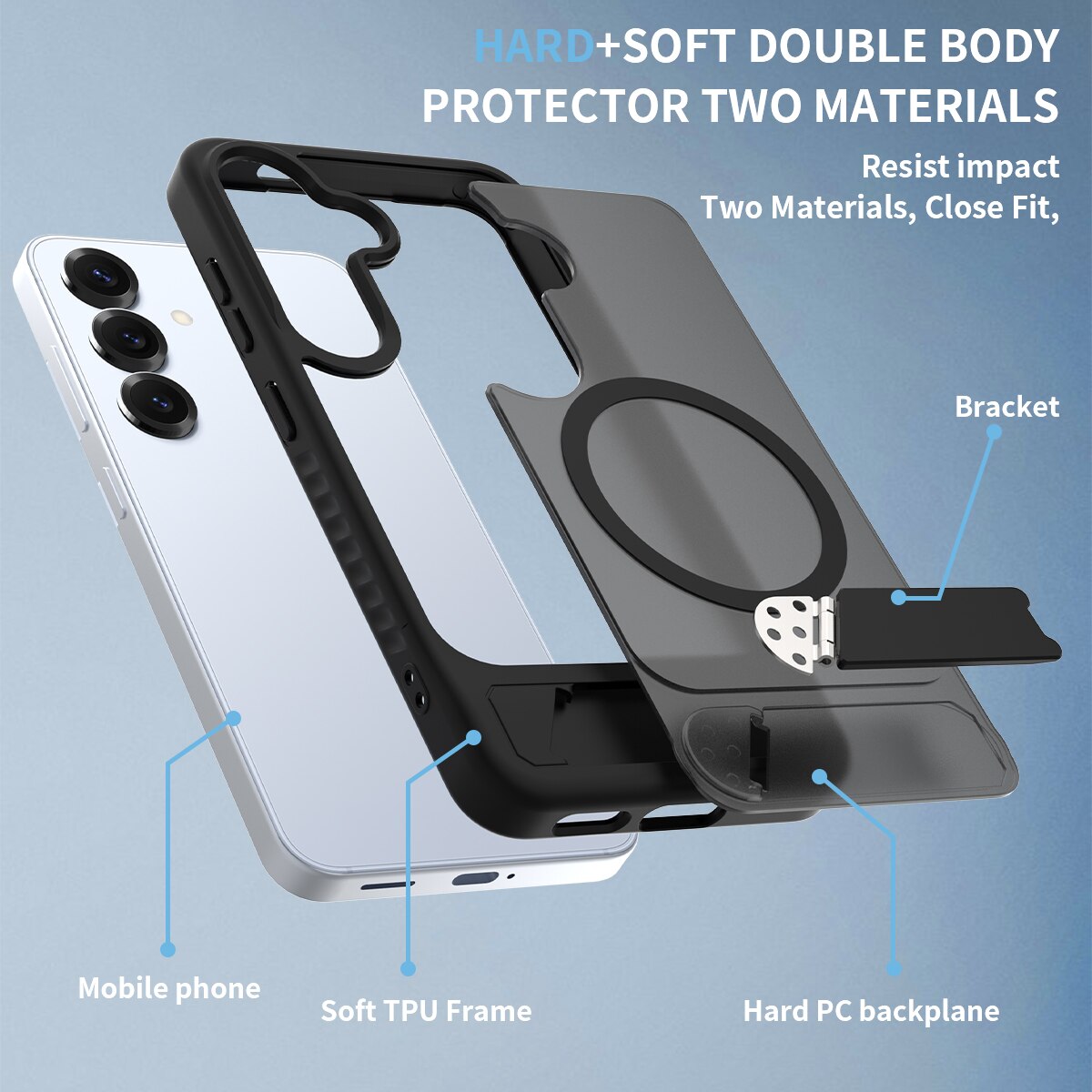 Magnetisk cover med stativ Samsung Galaxy S24 Sort