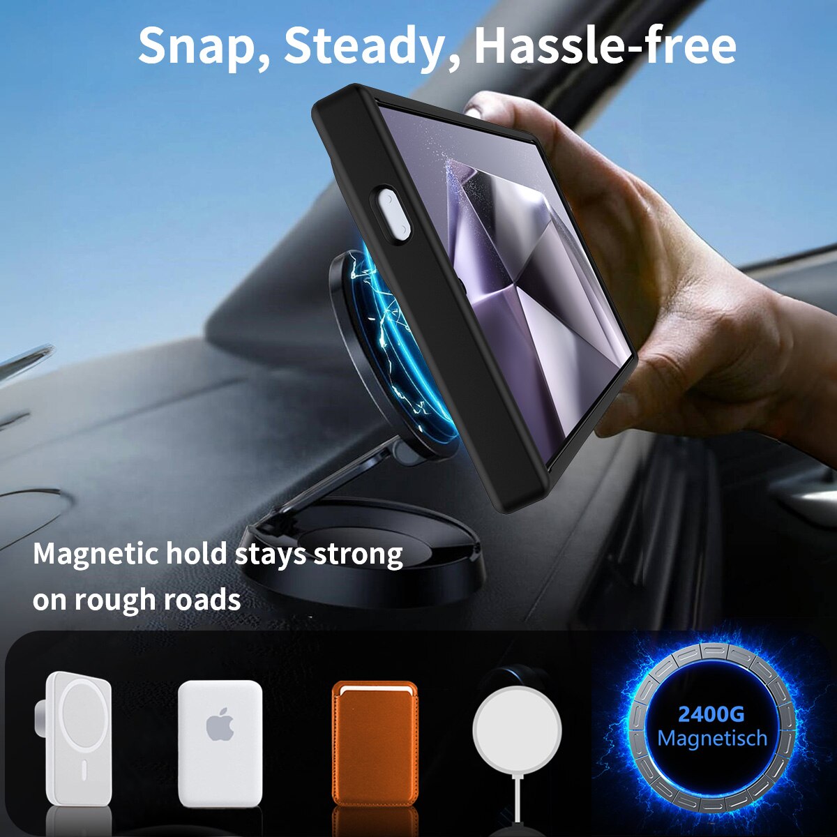 Magnetisk cover med stativ Samsung Galaxy S24 Ultra Sort