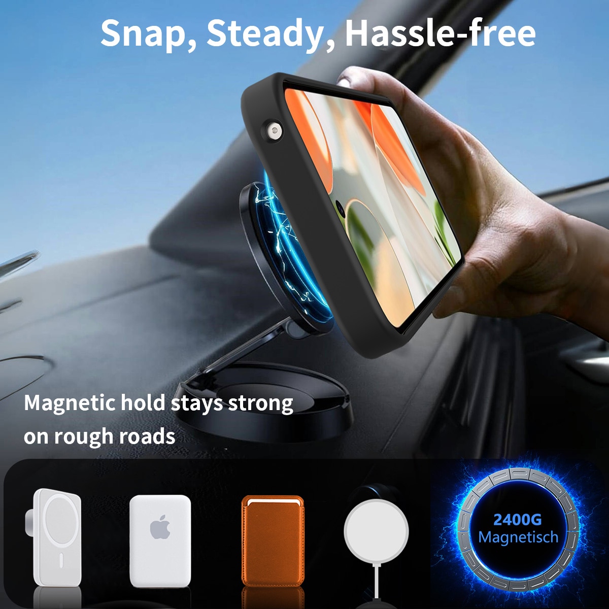 Magnetisk cover med stativ Google Pixel 9 Pro Sort
