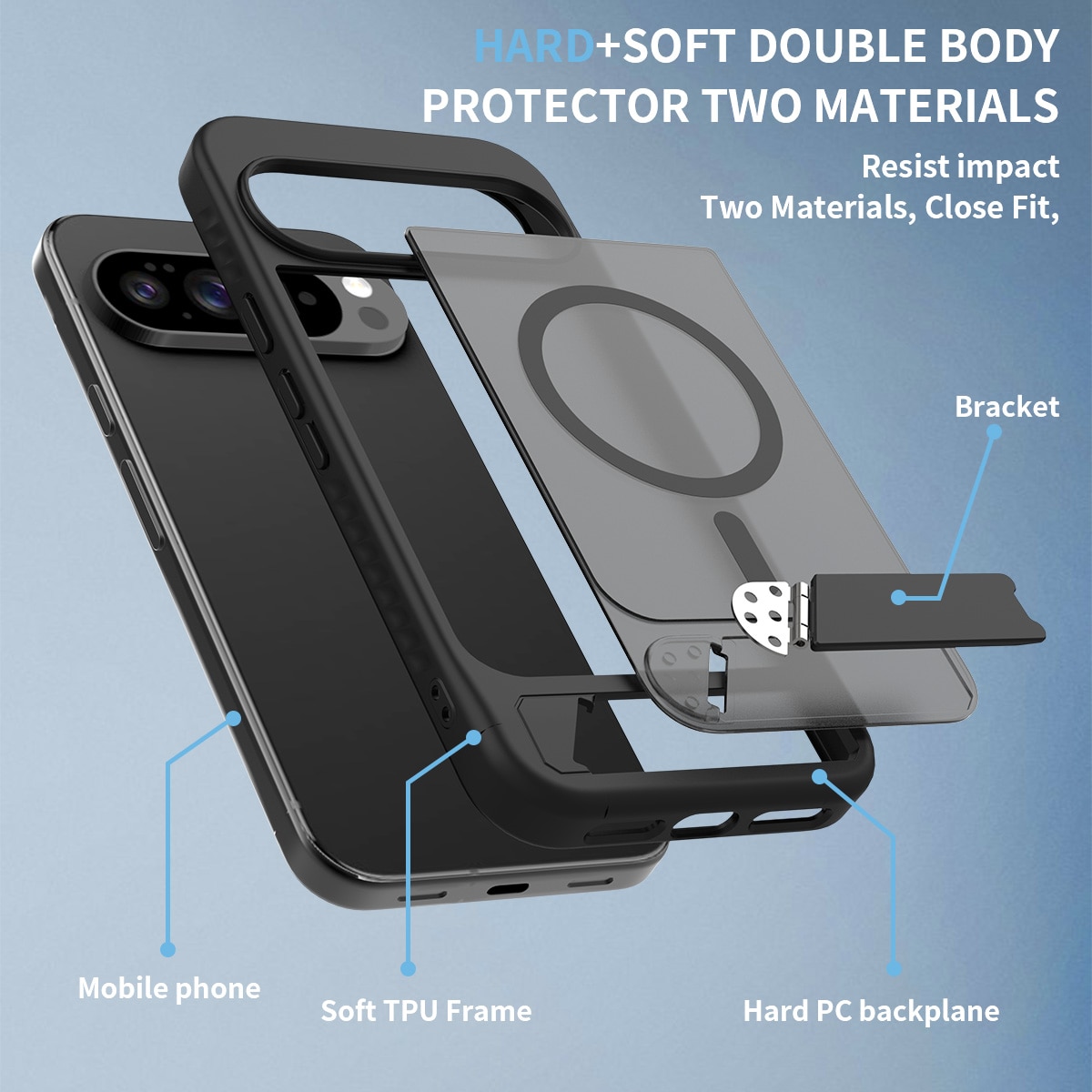 Magnetisk cover med stativ Google Pixel 10 Pro XL Sort