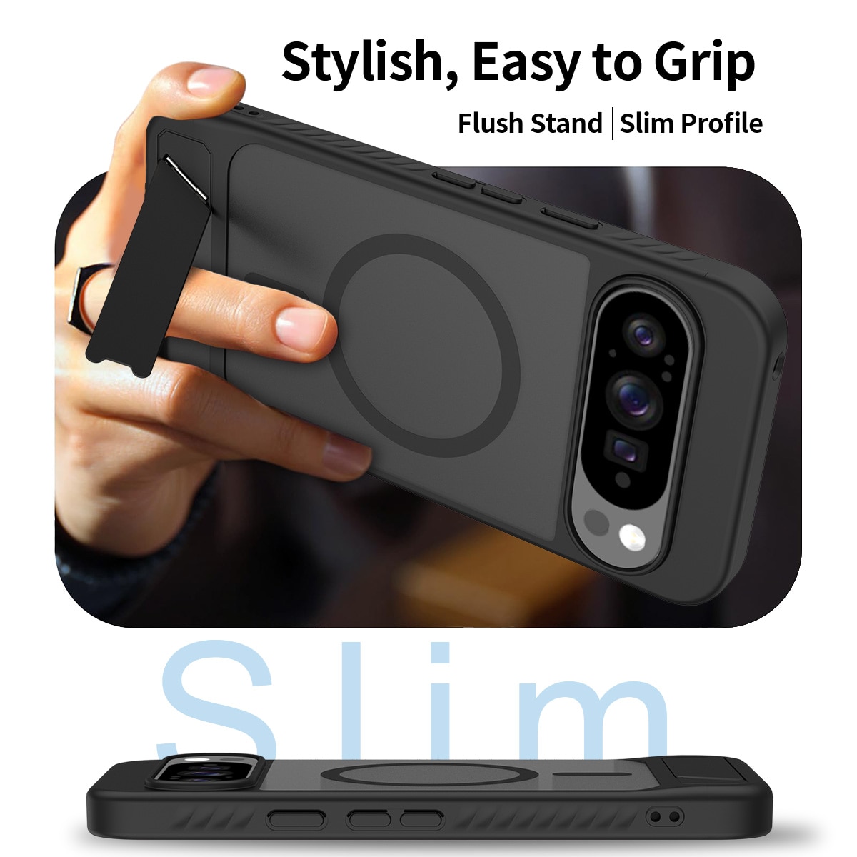 Magnetisk cover med stativ Google Pixel 10 Pro XL Sort