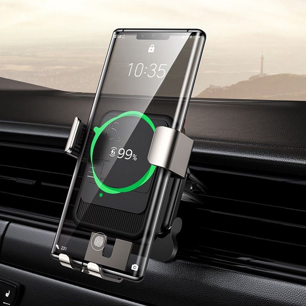 JR-ZS243 Vent Car Mount Wireless Charger Black