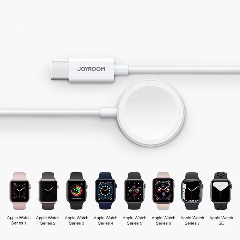 Komplet Apple Watch-lader - 1.2m kabel og vægoplader - Smartline