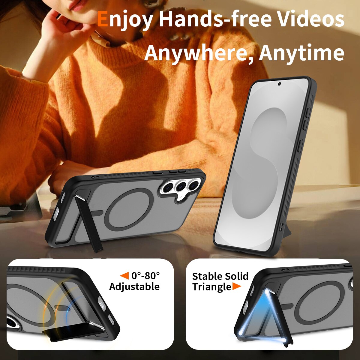 Magnetisk cover med stativ Samsung Galaxy S25 FE Sort