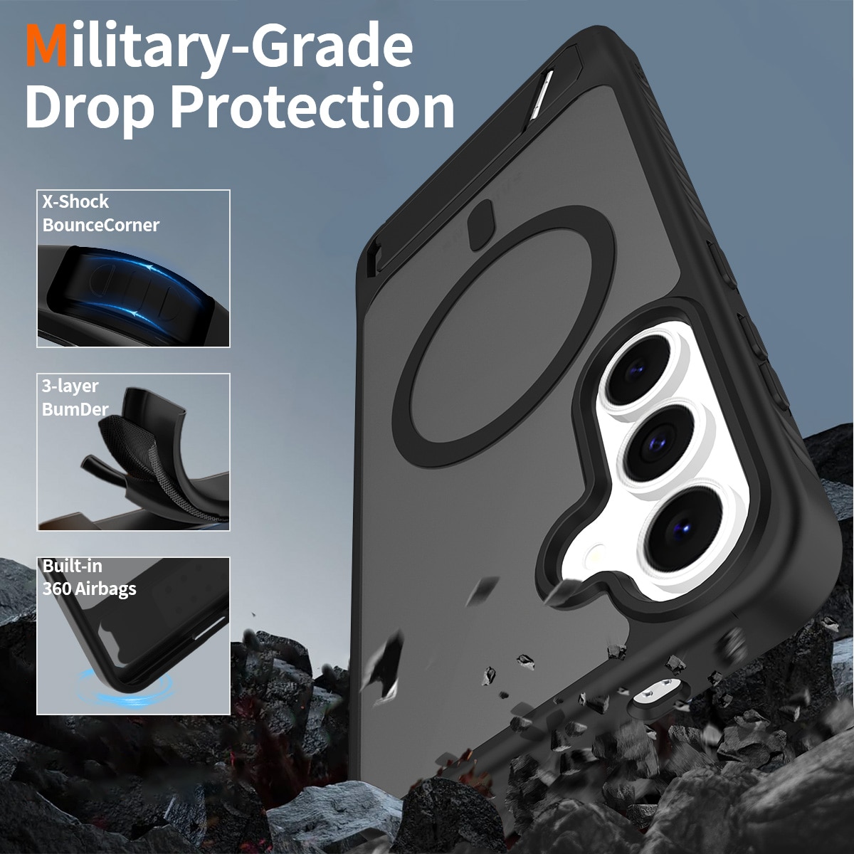 Magnetisk cover med stativ Samsung Galaxy S25 FE Sort