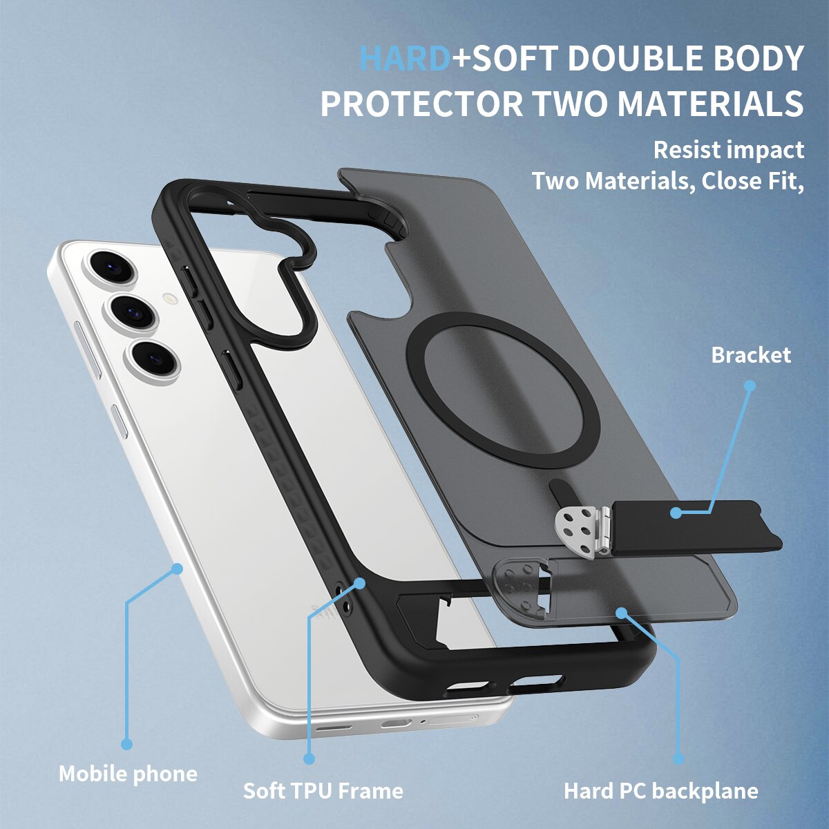 Magnetisk cover med stativ Samsung Galaxy S25 FE Sort