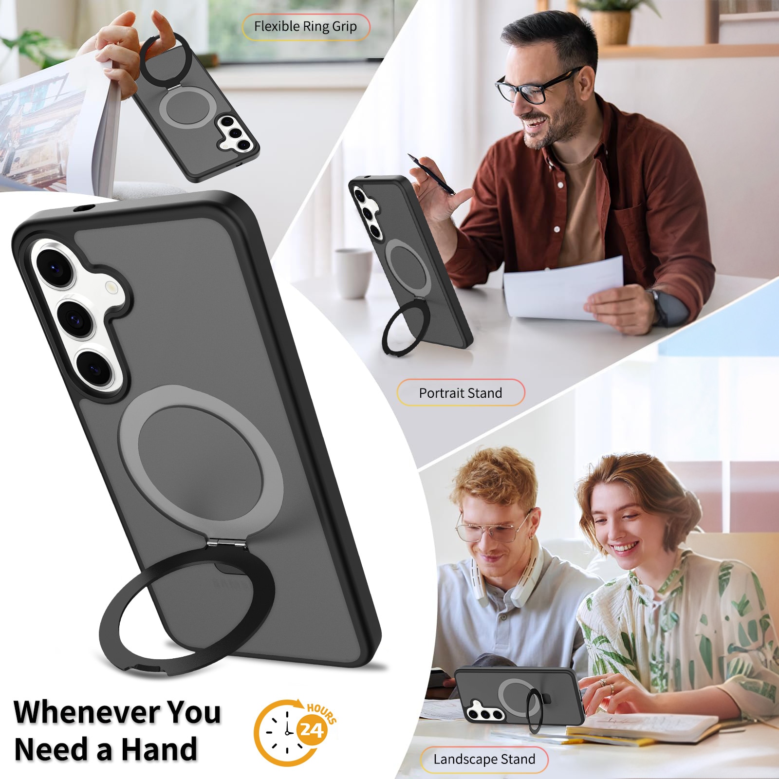 Hybridcover Magnetic Ring Samsung Galaxy S25 FE Sort