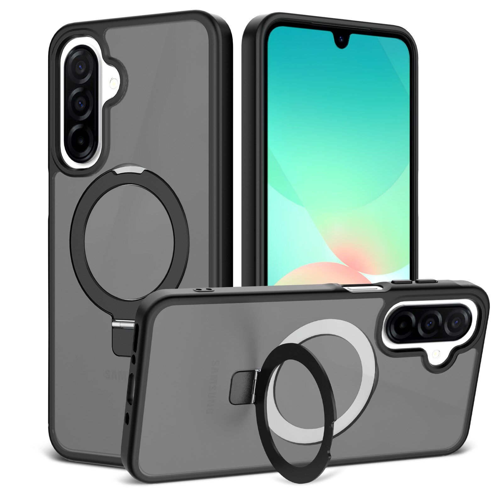 Hybridcover Magnetic Ring Samsung Galaxy A17 Sort