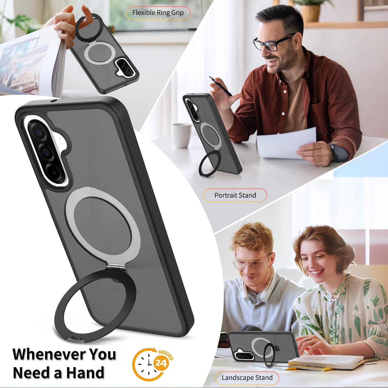 Hybridcover Magnetic Ring Samsung Galaxy A17 Sort