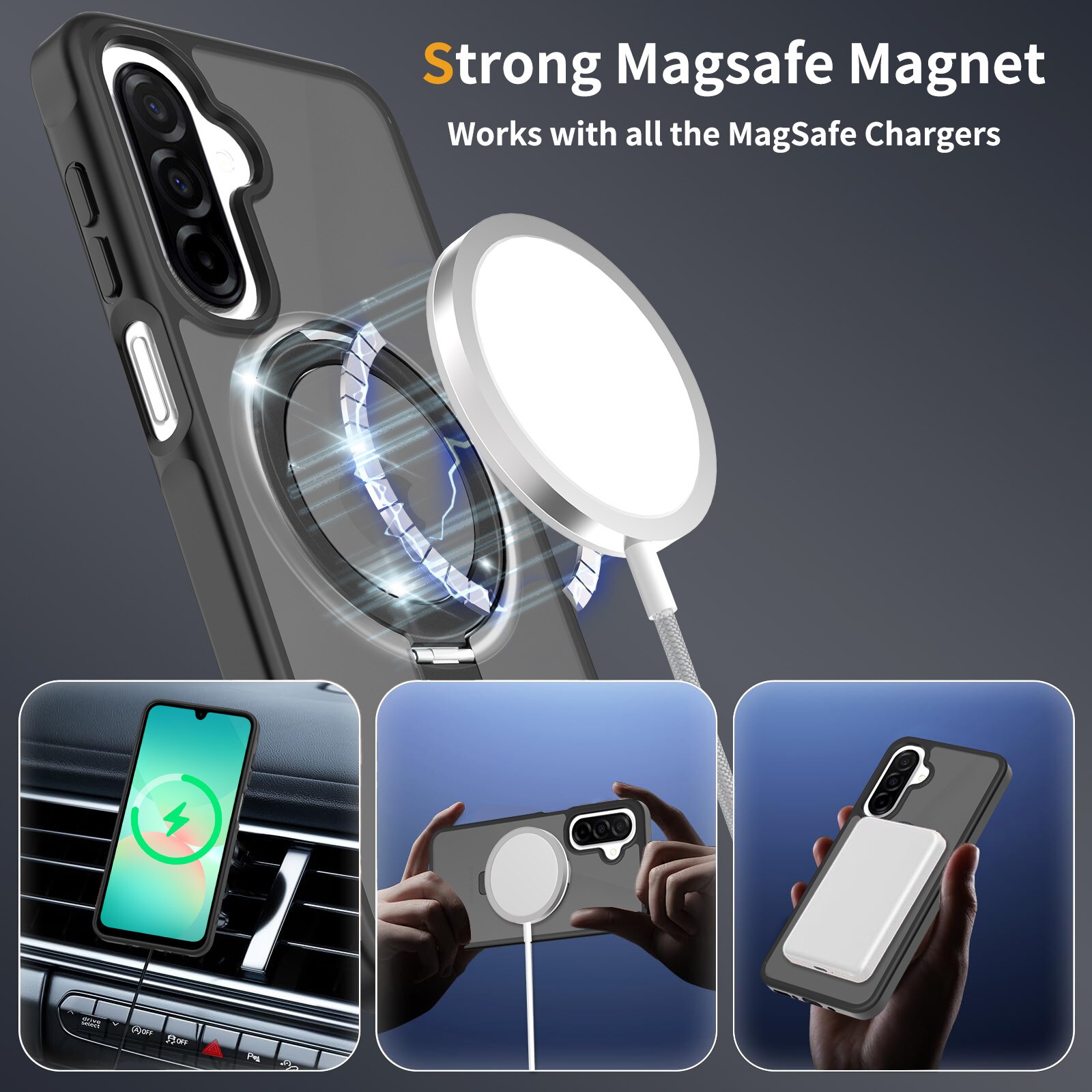 Hybridcover Magnetic Ring Samsung Galaxy A17 Sort