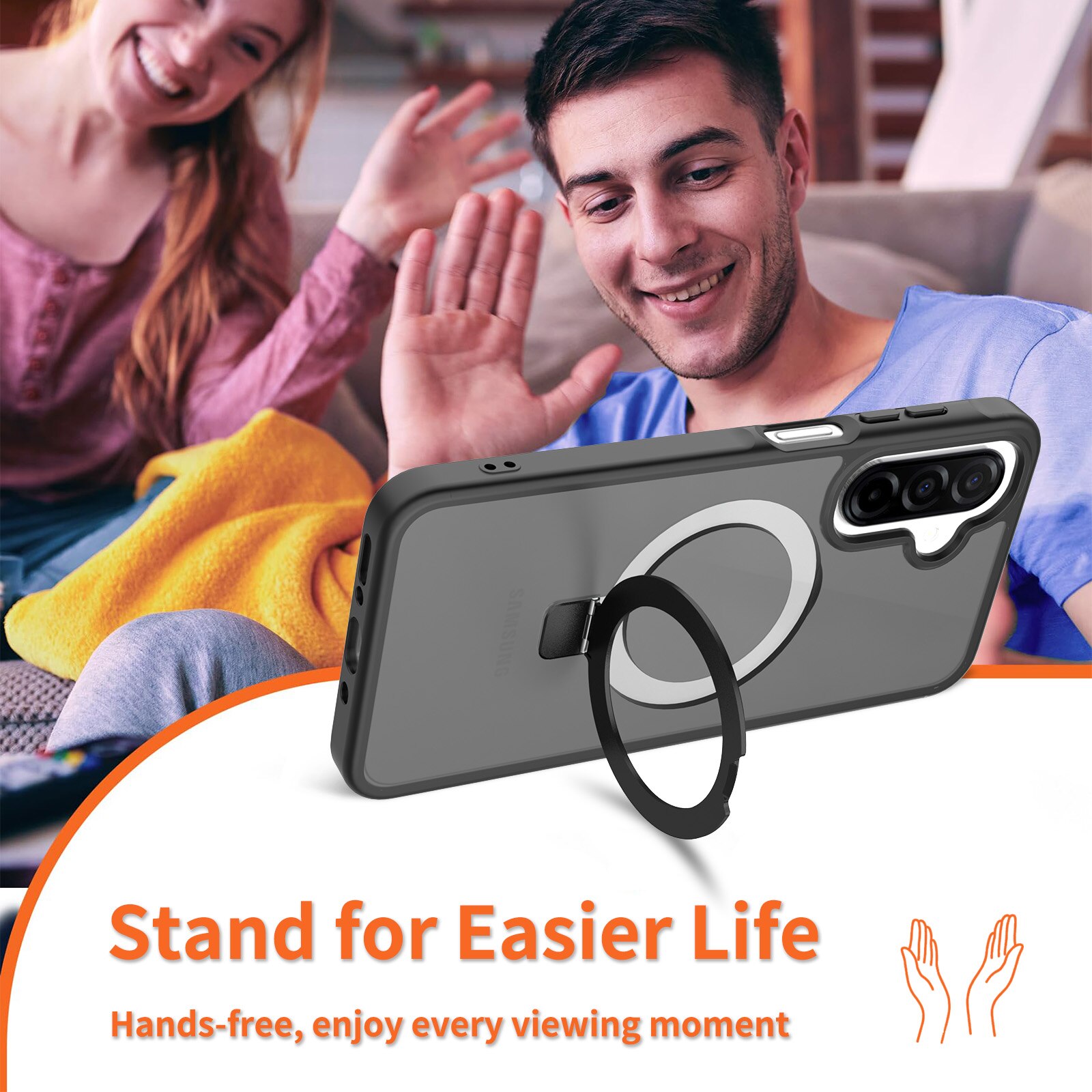 Hybridcover Magnetic Ring Samsung Galaxy A17 Sort