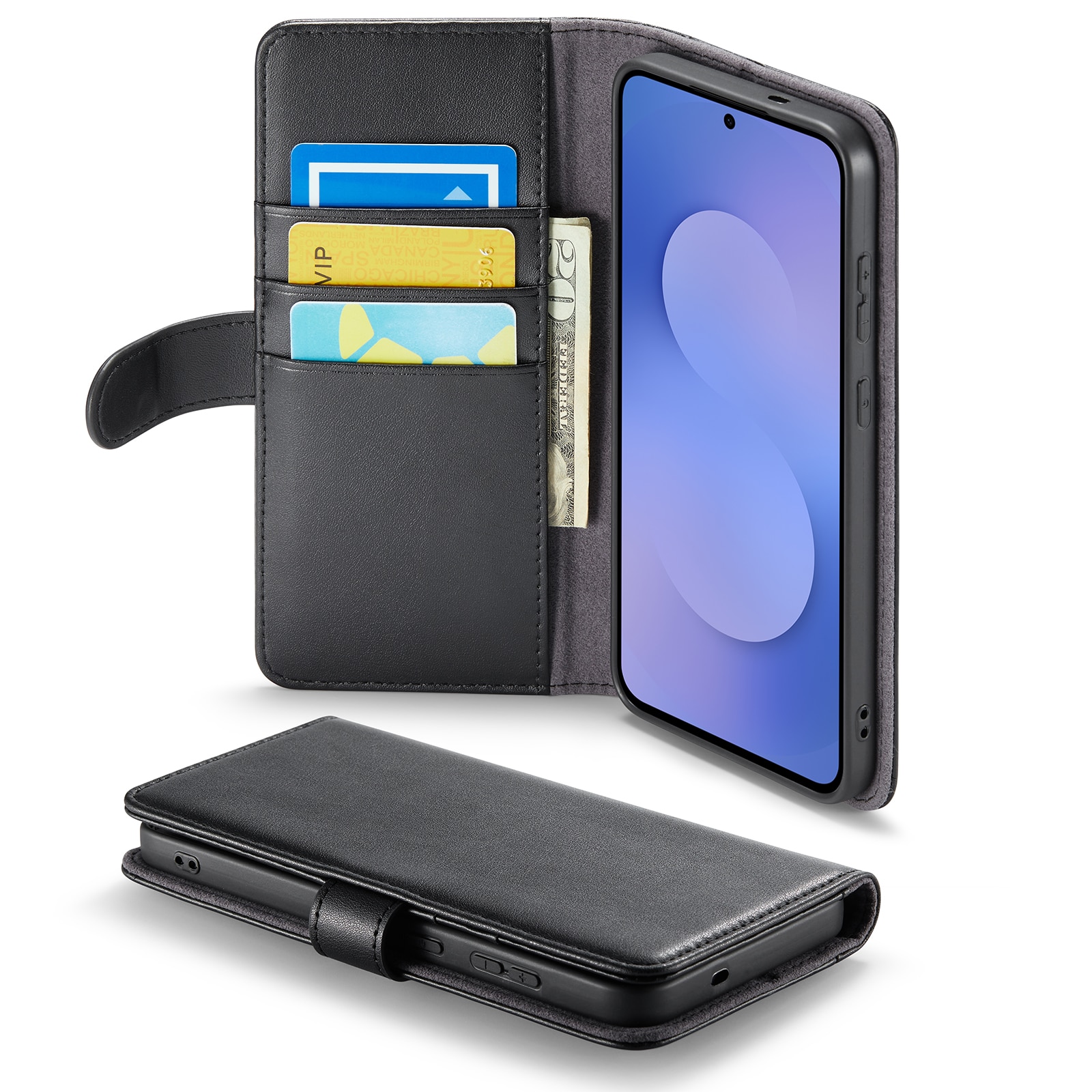 Ægte Læderetui Samsung Galaxy S25 FE Sort