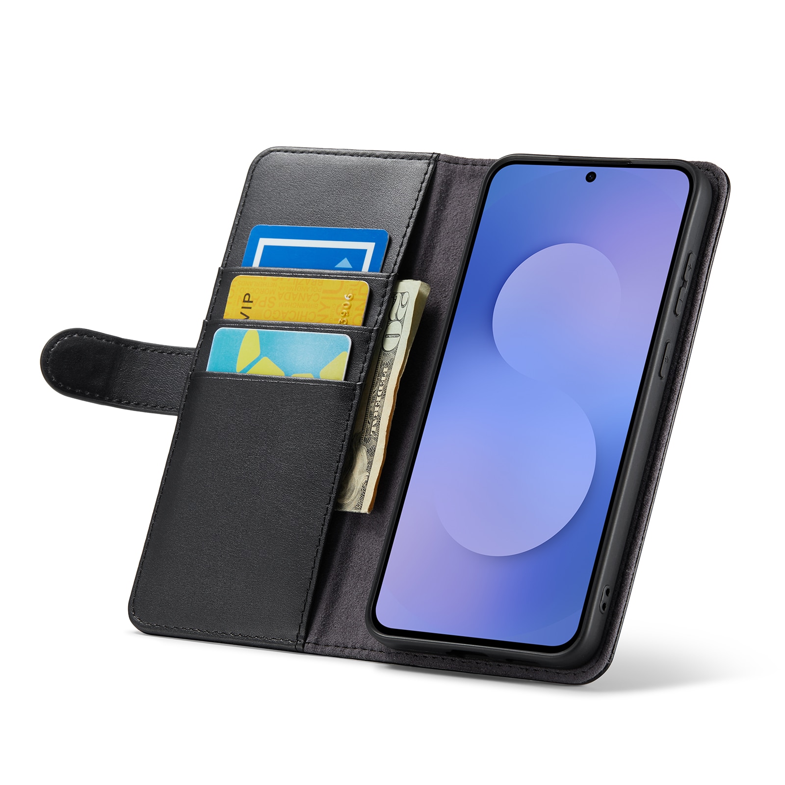 Ægte Læderetui Samsung Galaxy S25 FE Sort