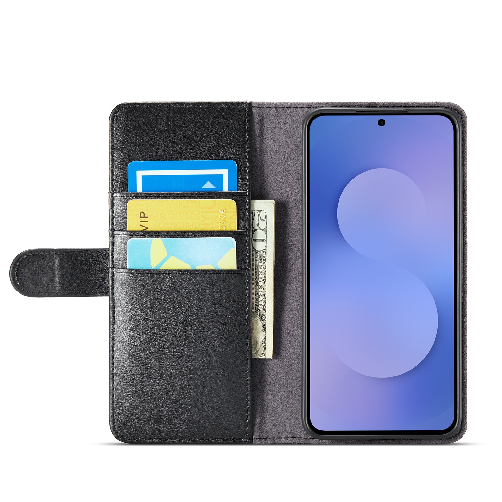 Ægte Læderetui Samsung Galaxy S25 FE Sort