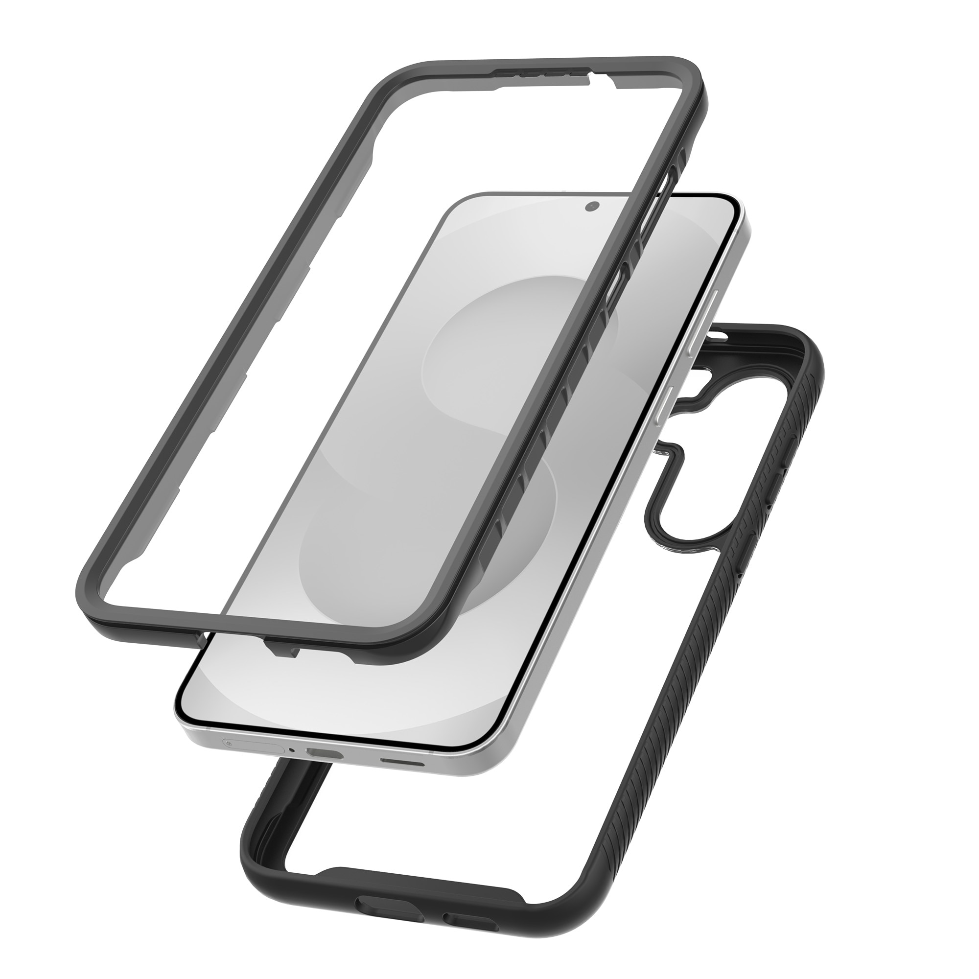 Full Protection Case Samsung Galaxy S25 FE Sort/gennemsigtig