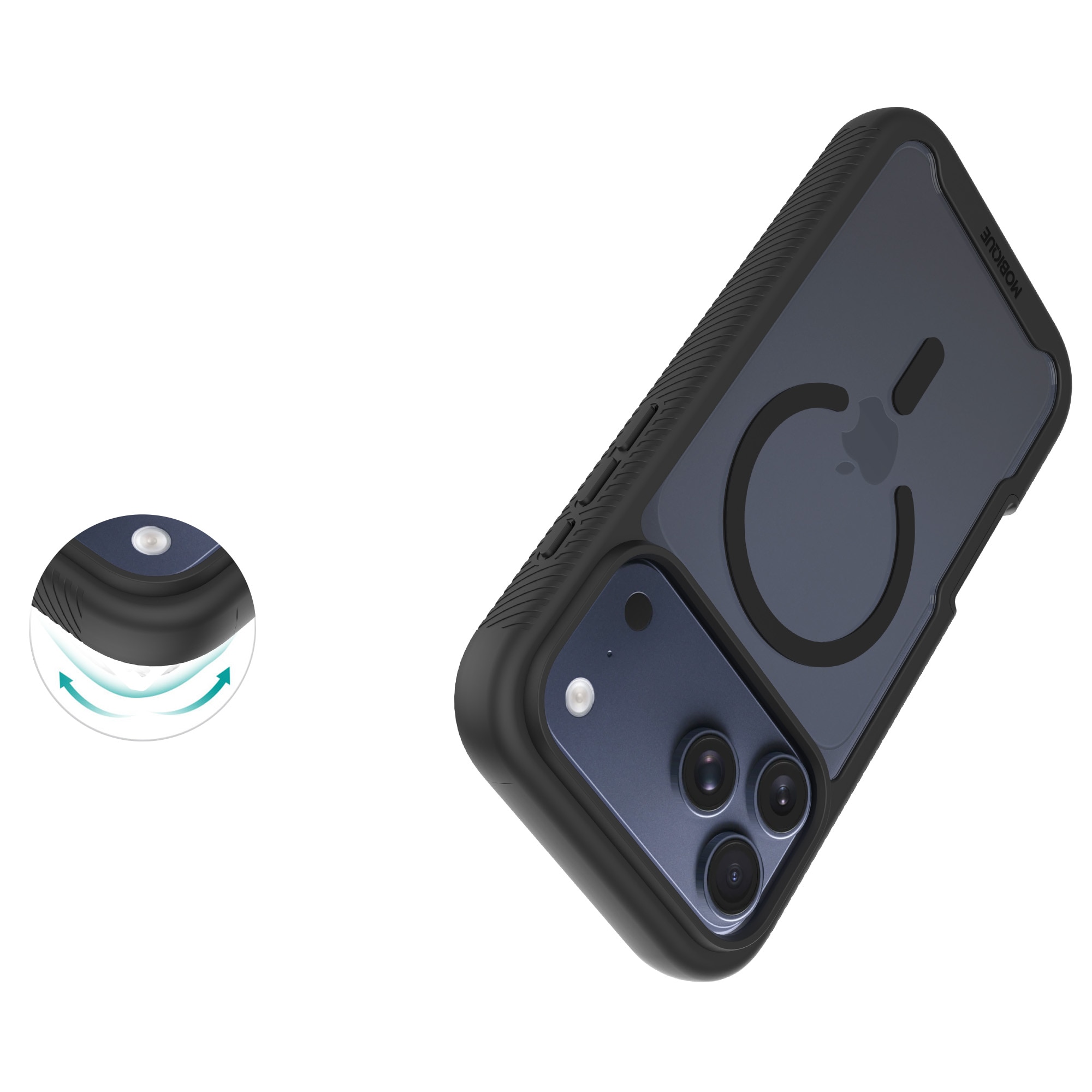Full Protection Magnetic Case iPhone 17 Pro Sort/gennemsigtig