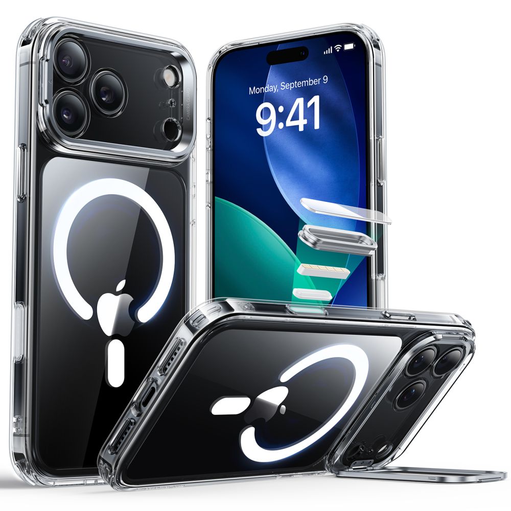 Classic Kickstand HaloLock MagSafe iPhone 17 Pro Max Gennemsigtig