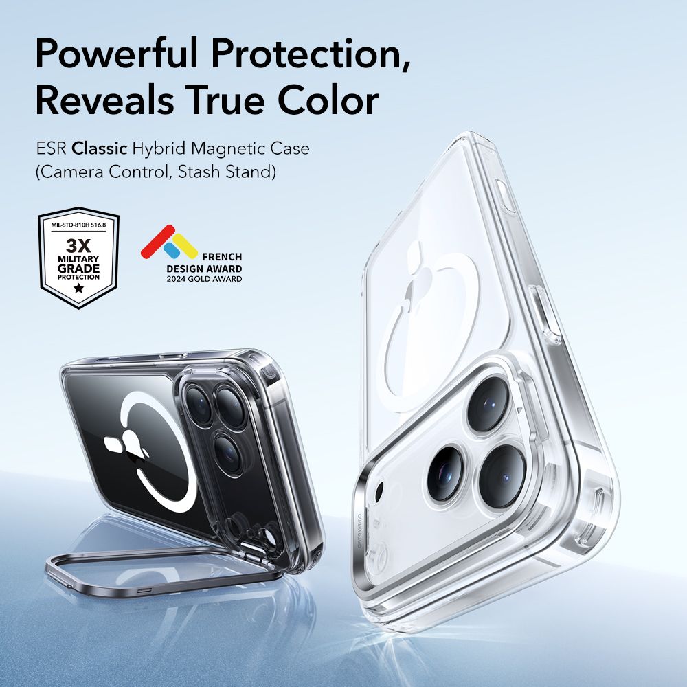 Classic Kickstand HaloLock MagSafe iPhone 17 Pro Max Gennemsigtig