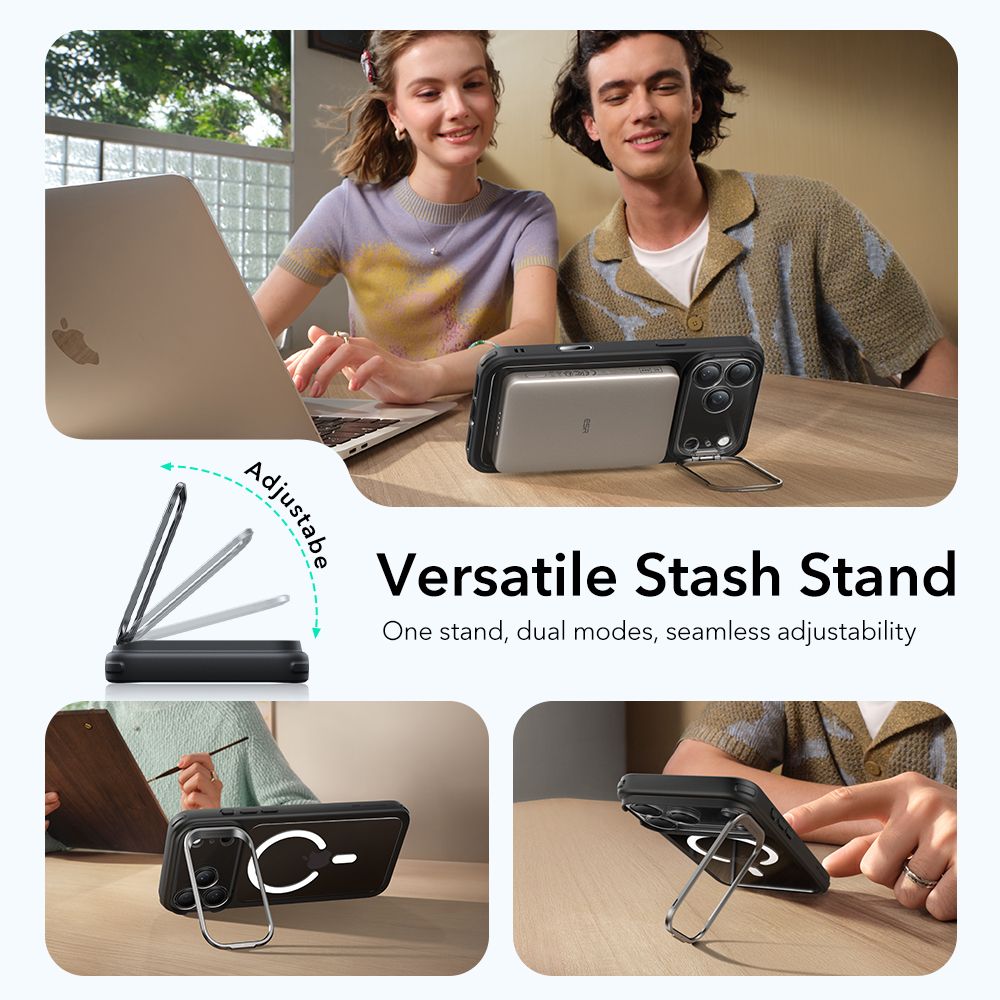 Classic Kickstand HaloLock MagSafe iPhone 17 Pro Max Sort/gennemsigtig