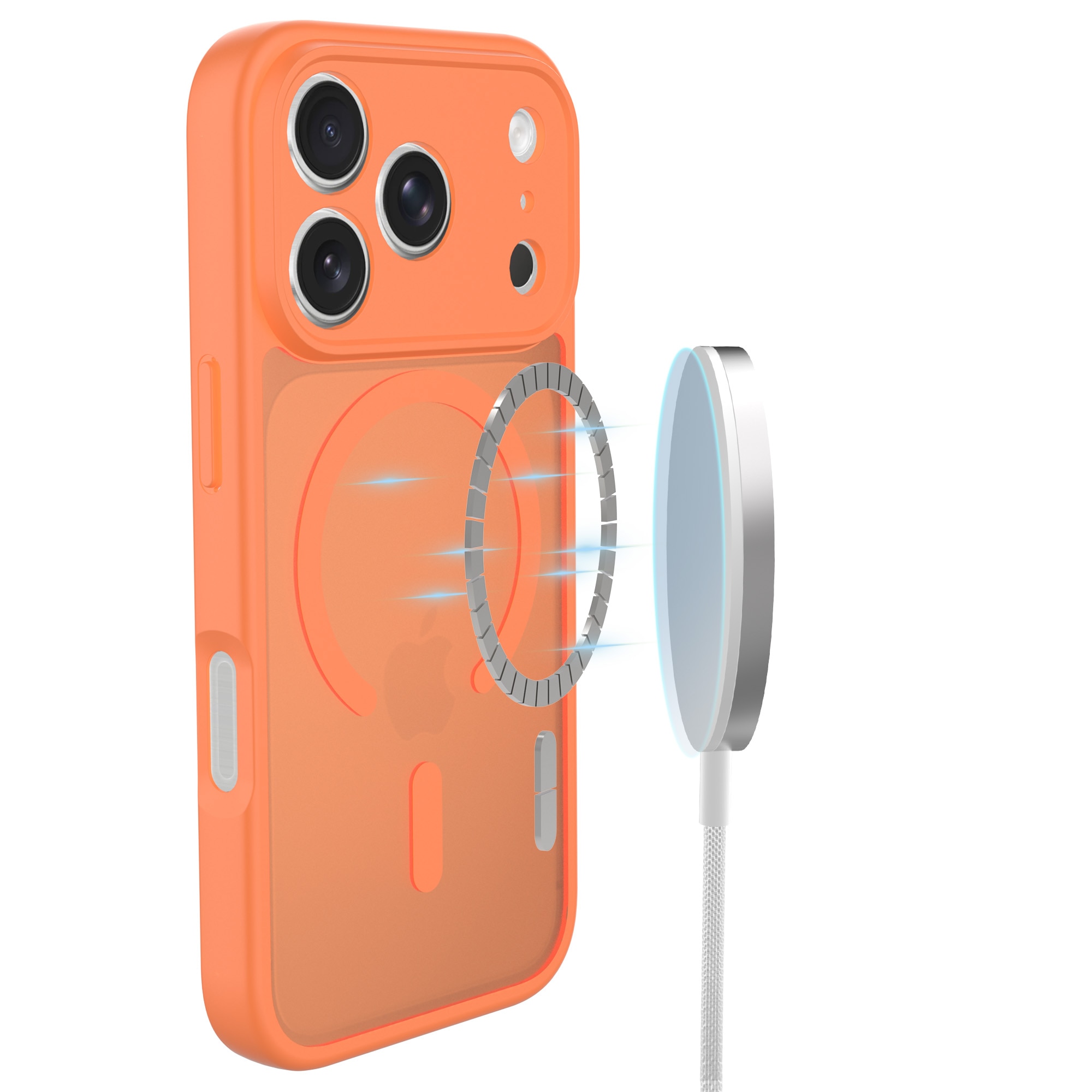 Magnetic Hybrid Cover iPhone 17 Pro Max Frosted Orange