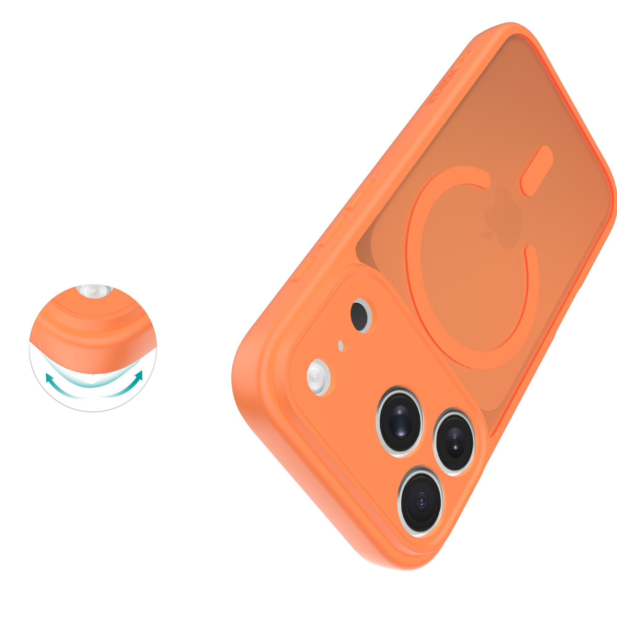 Magnetic Hybrid Cover iPhone 17 Pro Max Frosted Orange