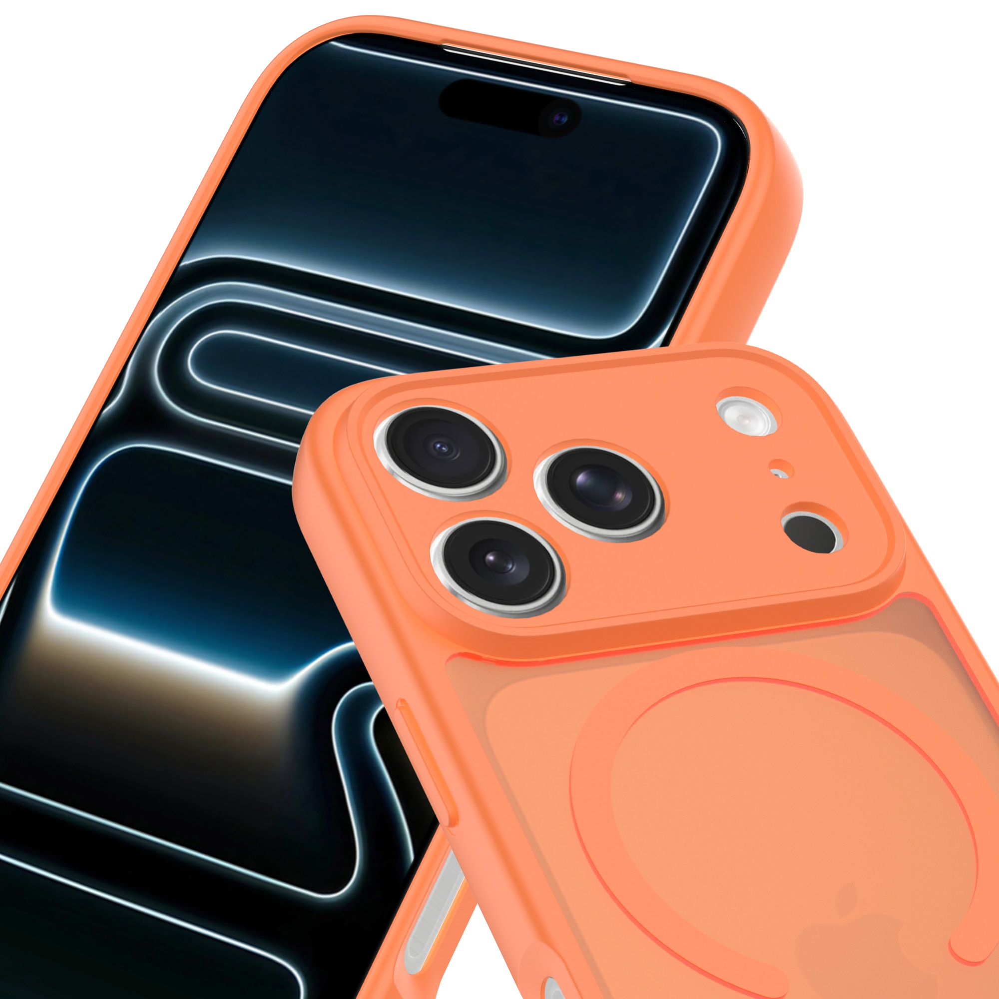 Magnetic Hybrid Cover iPhone 17 Pro Max Frosted Orange
