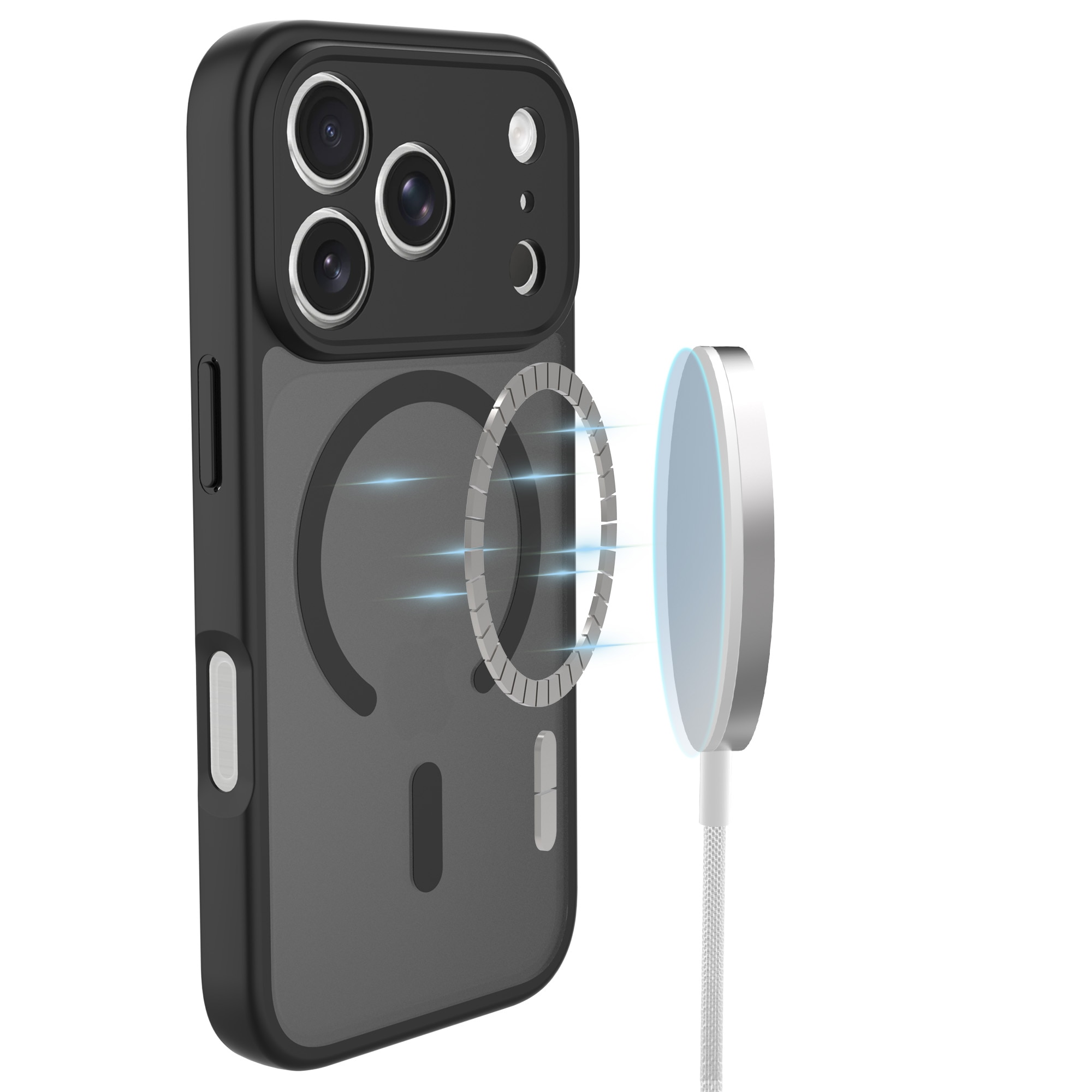 Magnetic Hybrid Cover iPhone 17 Pro Max Frosted Black