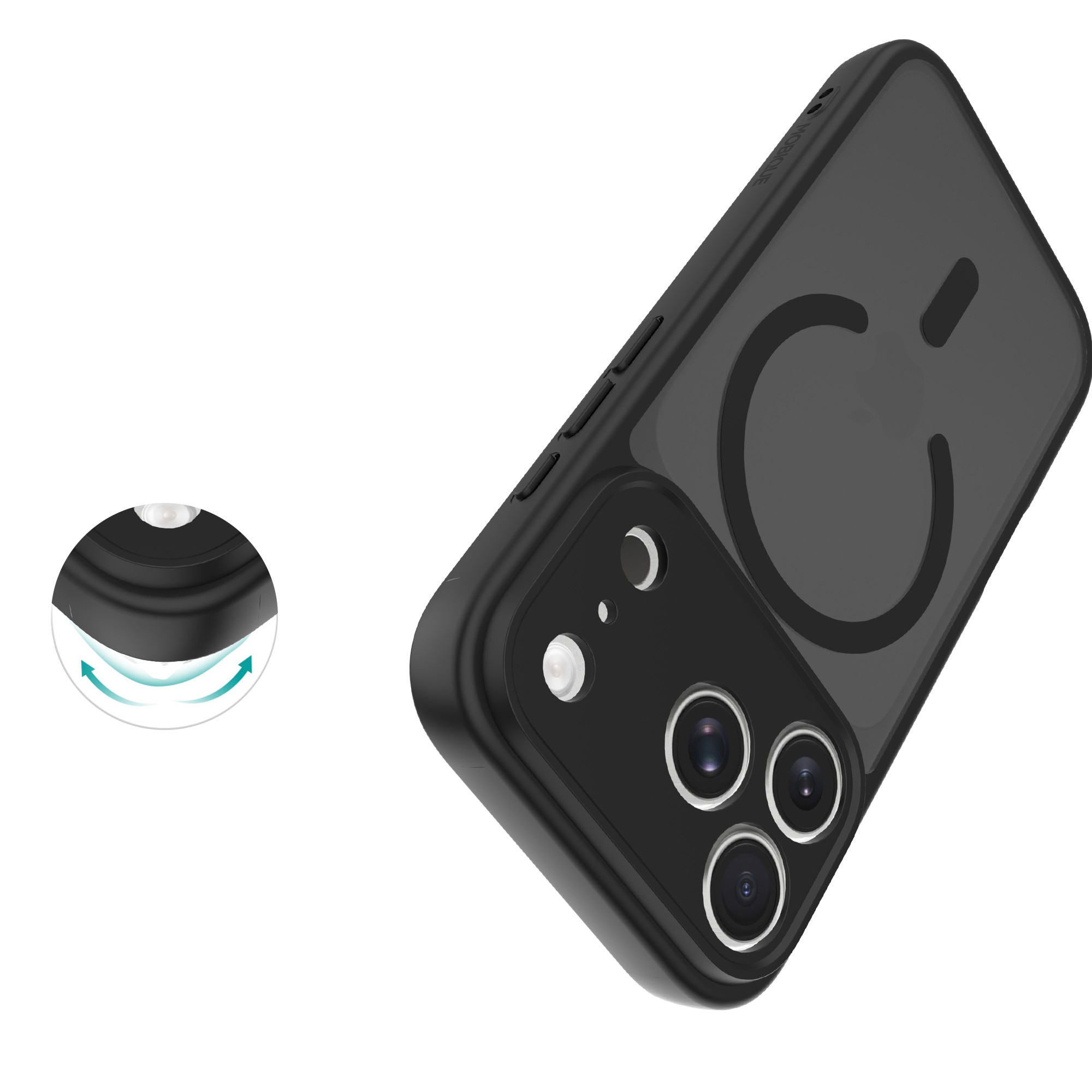 Magnetic Hybrid Cover iPhone 17 Pro Max Frosted Black