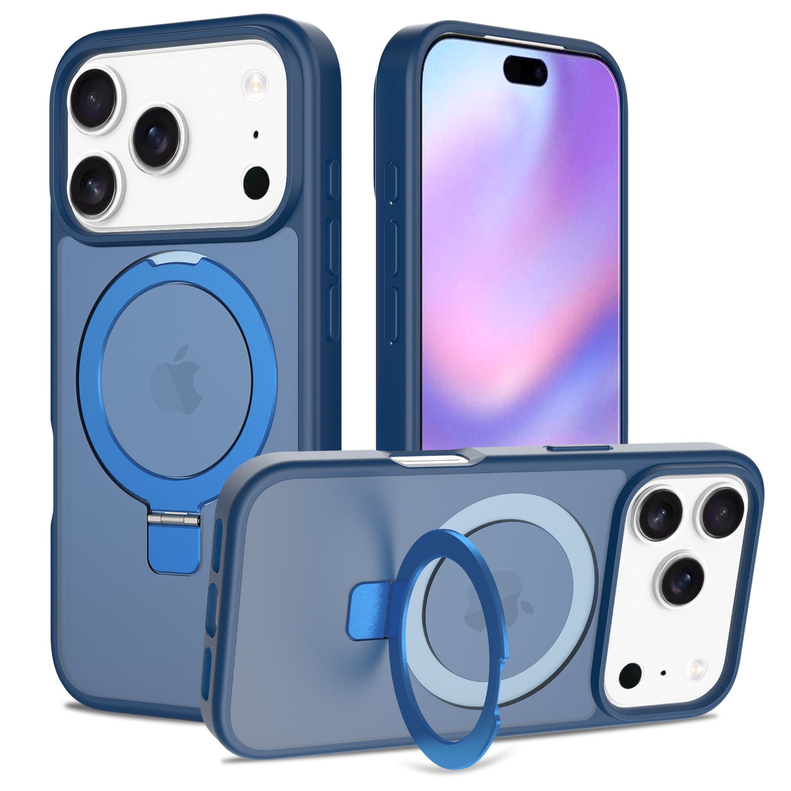 Hybridcover Magnetic Ring iPhone 17 Pro Max Mørkeblå