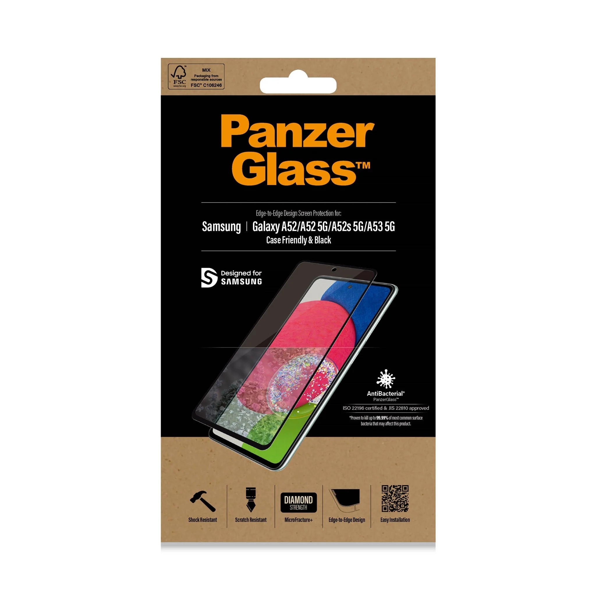 Samsung Galaxy A52 5G/Galaxy A53 Skærmbeskyttelse Ultra Wide Fit