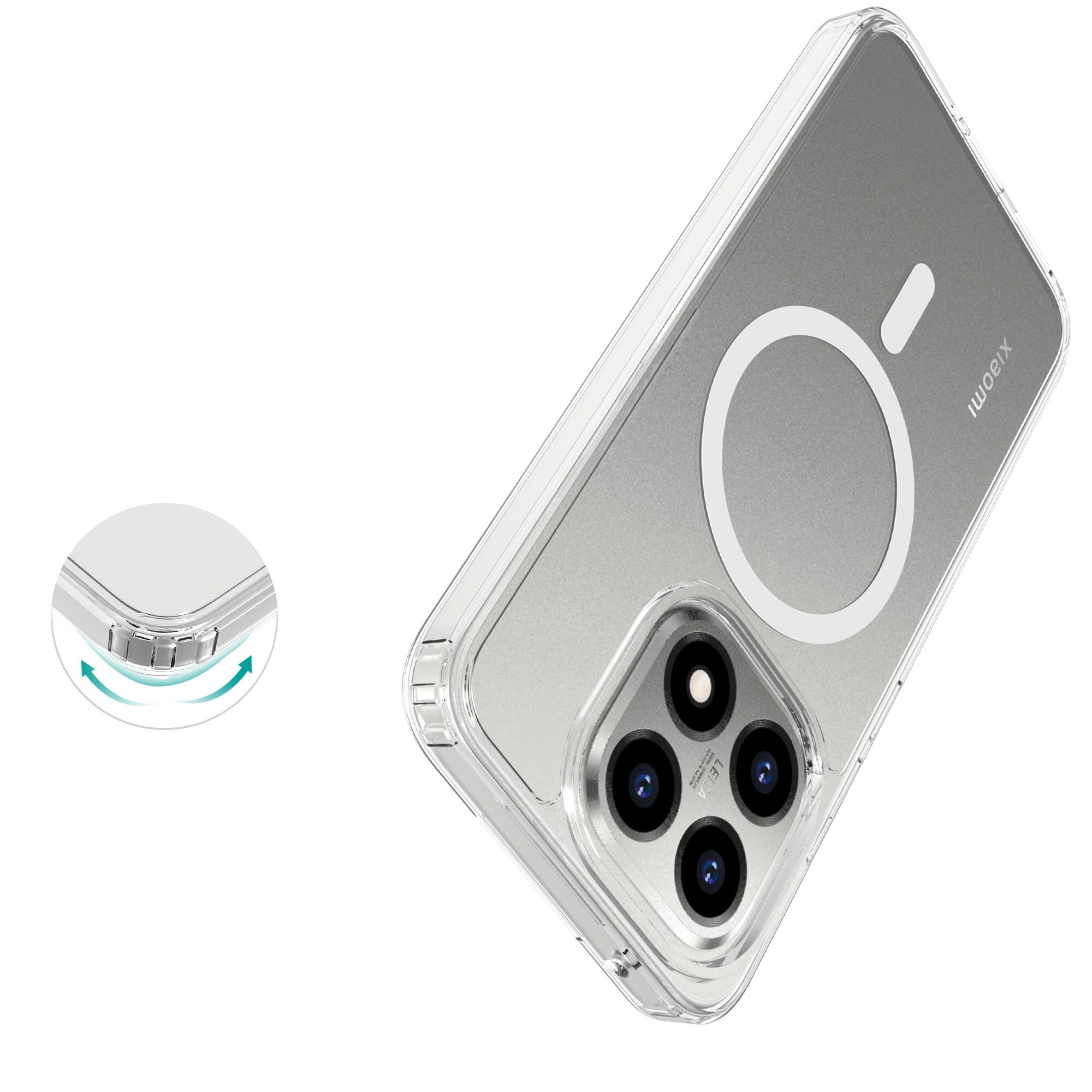 Hybridcover MagSafe Xiaomi 15T Gennemsigtig