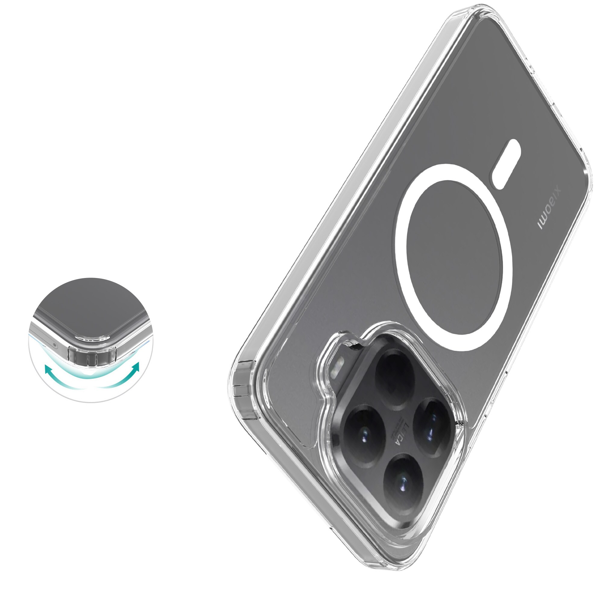 Hybridcover MagSafe Xiaomi 15T Pro Gennemsigtig