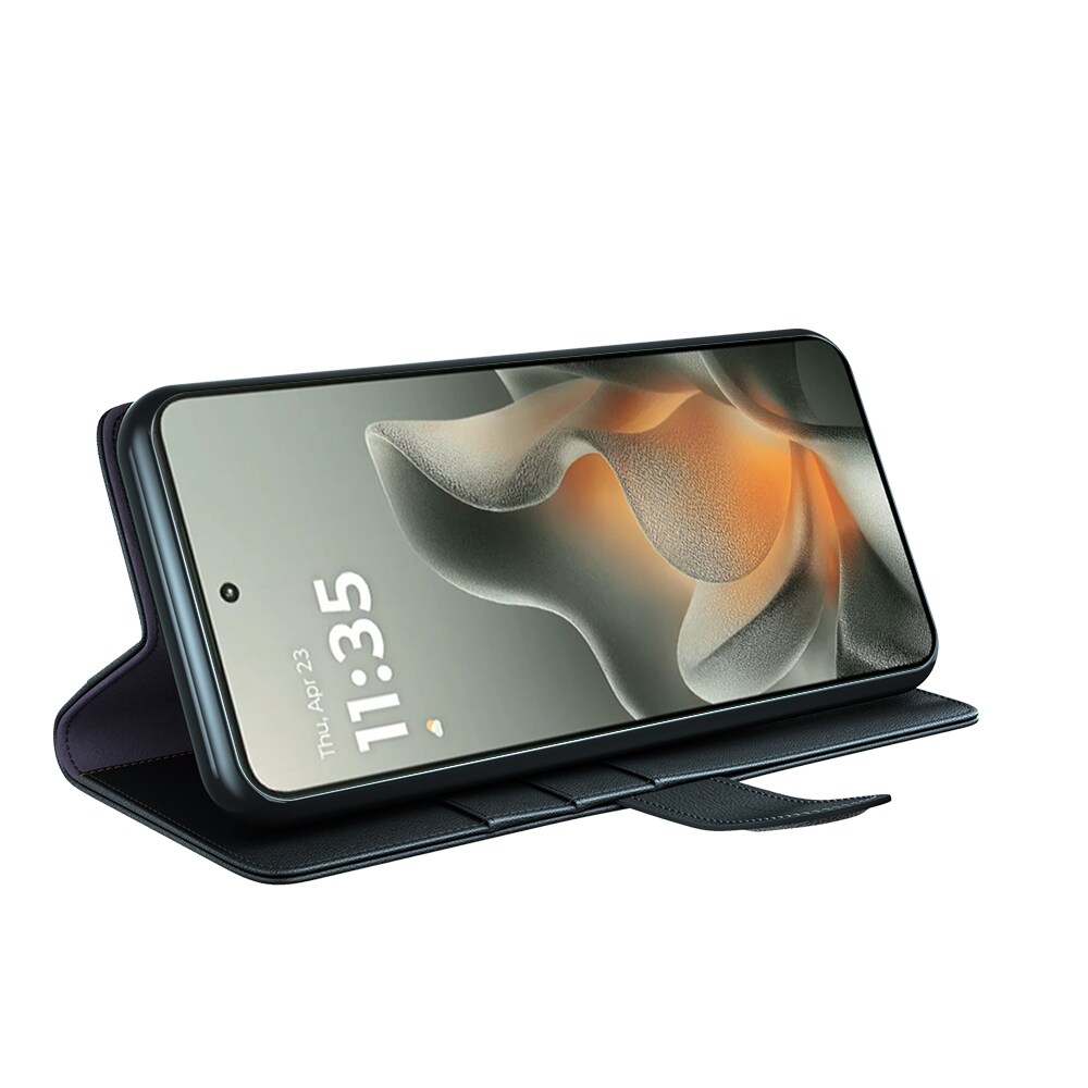 Ægte Læderetui Motorola Edge 70 Sort