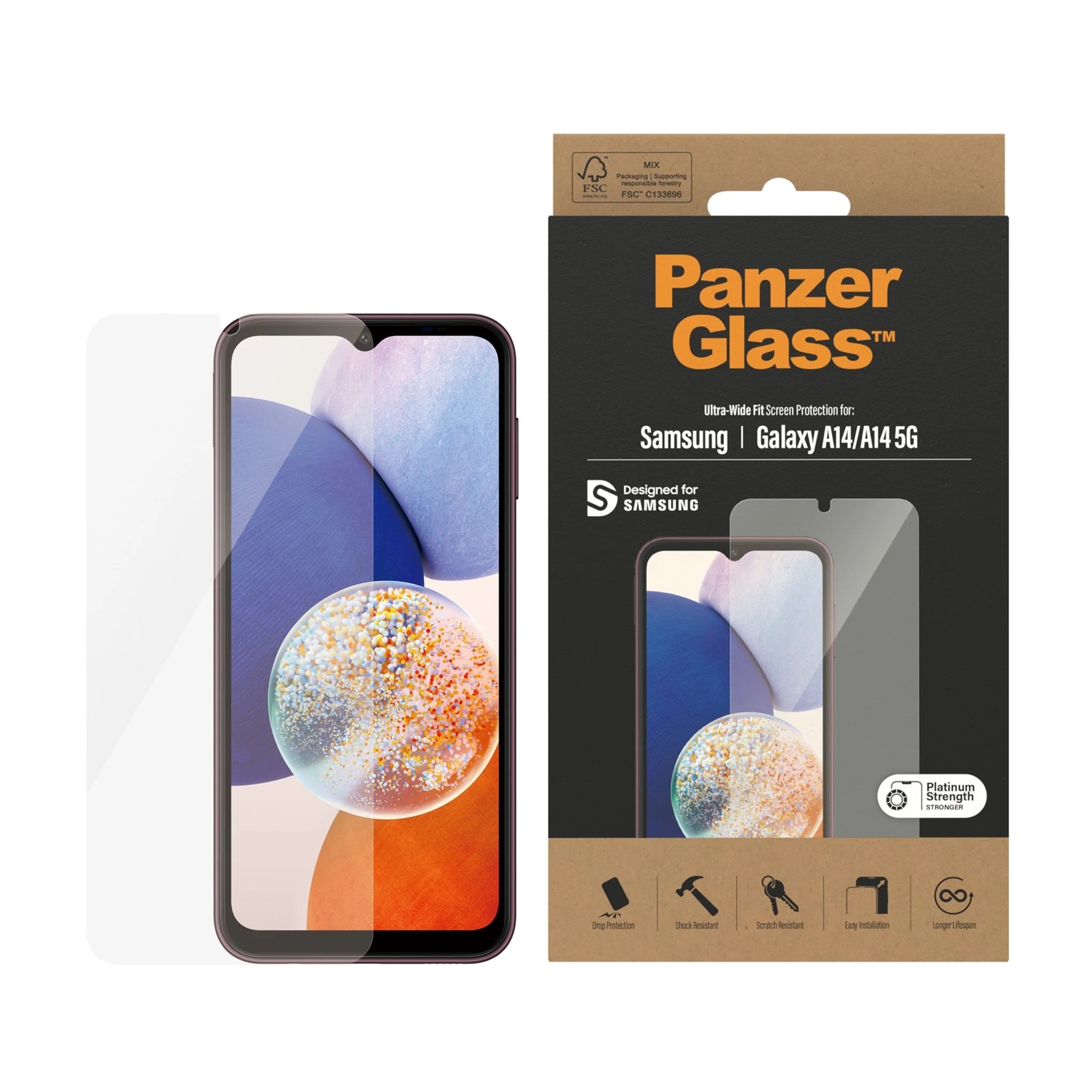 Samsung Galaxy A14 Screen Protector/Skærmbeskyttelse Ultra Wide Fit