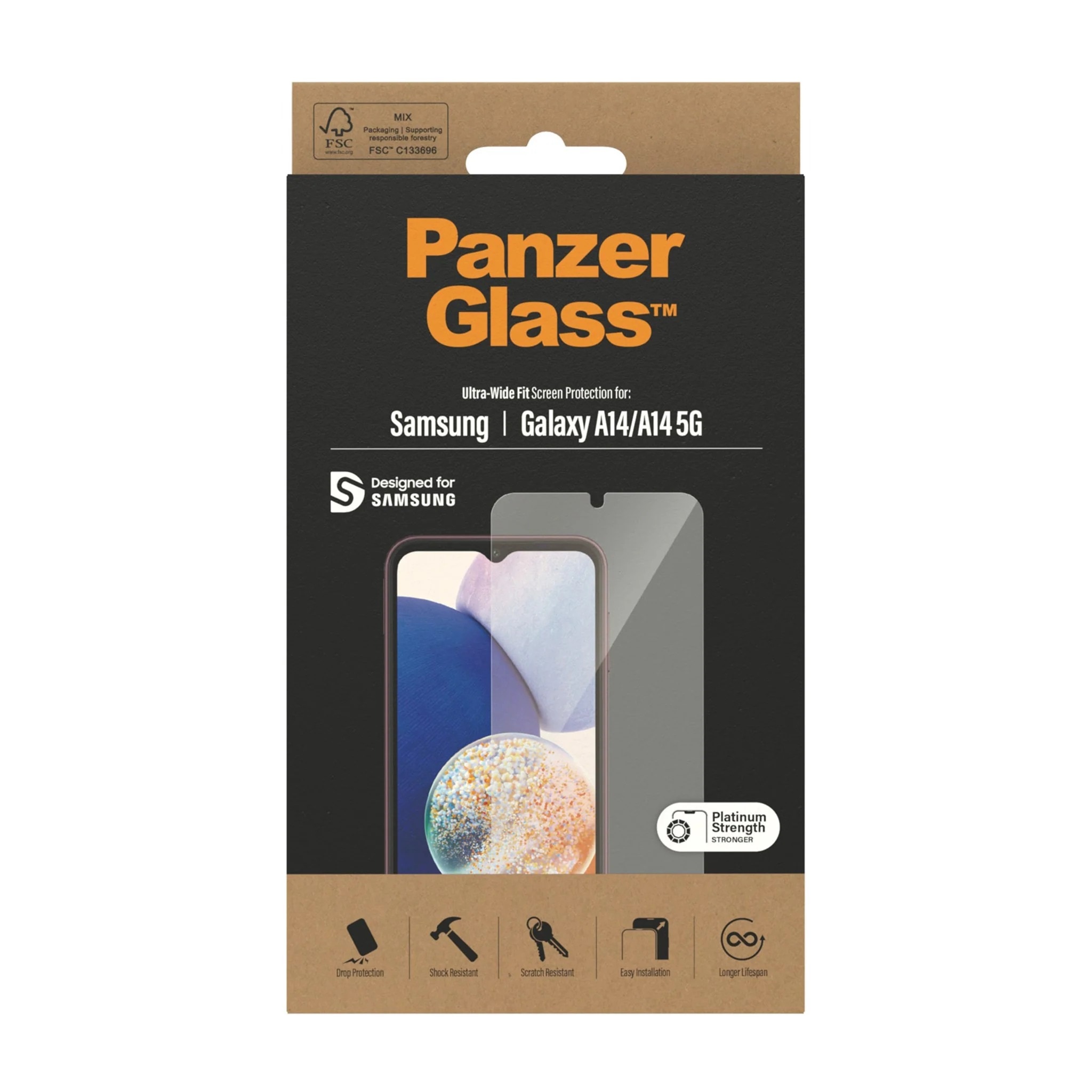 Samsung Galaxy A14 Screen Protector/Skærmbeskyttelse Ultra Wide Fit